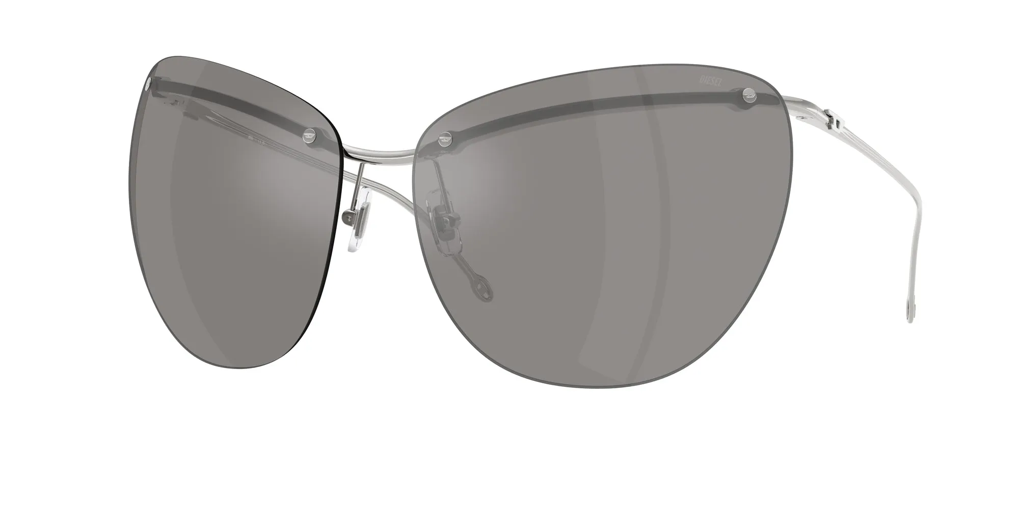 DIESEL DL1007 10016G Occhiali da sole Metallo Grigio Grigio Cat Eye Normale - immagine 1