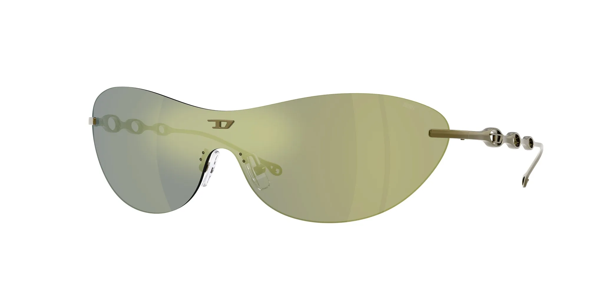 DIESEL DL1006 114/J2 Occhiali da sole Metallo Verde Verde Rotonda Normale - immagine 1