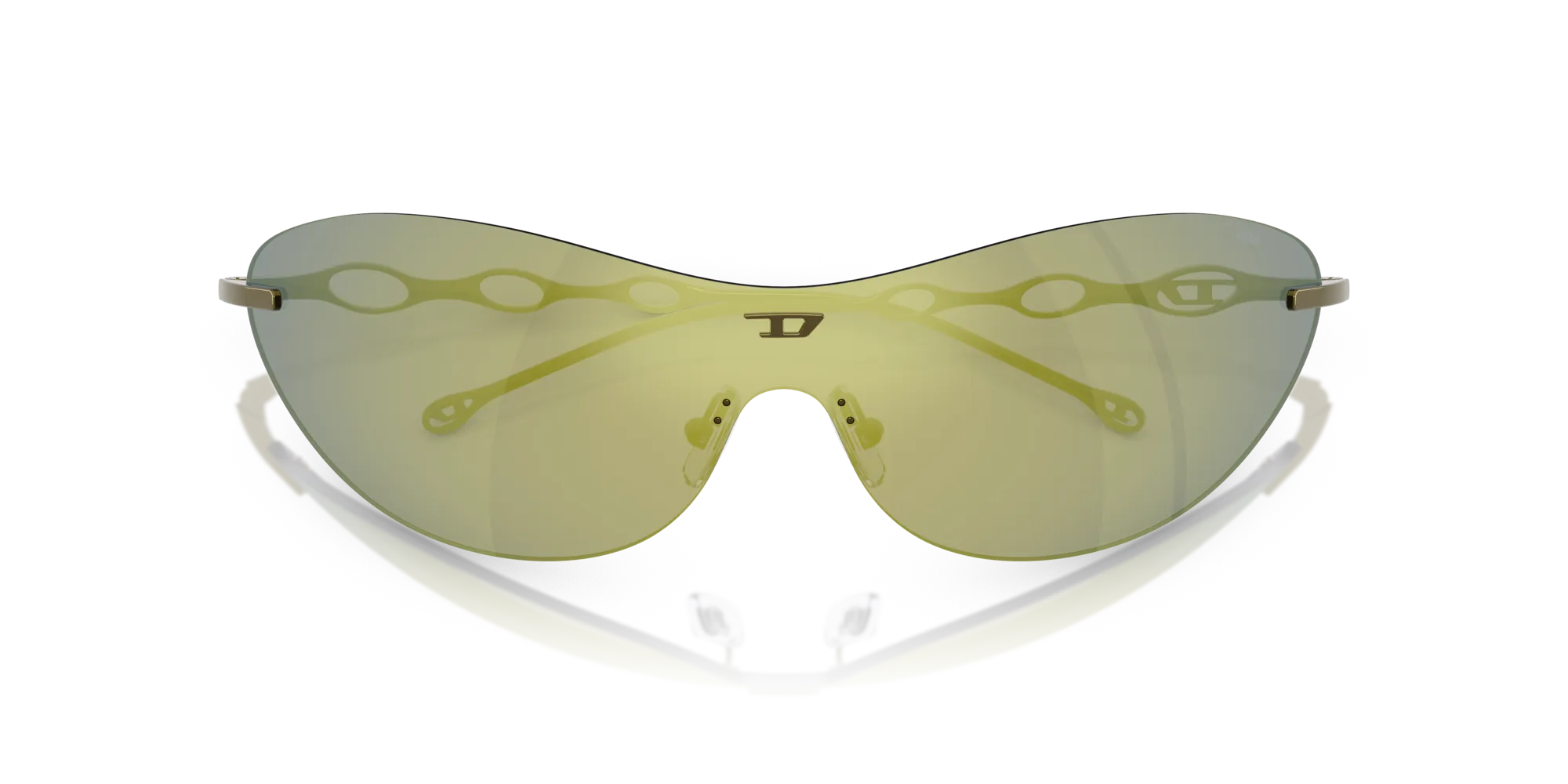 DIESEL DL1006 114/J2 Occhiali da sole Metallo Verde Verde Rotonda Normale - immagine 2