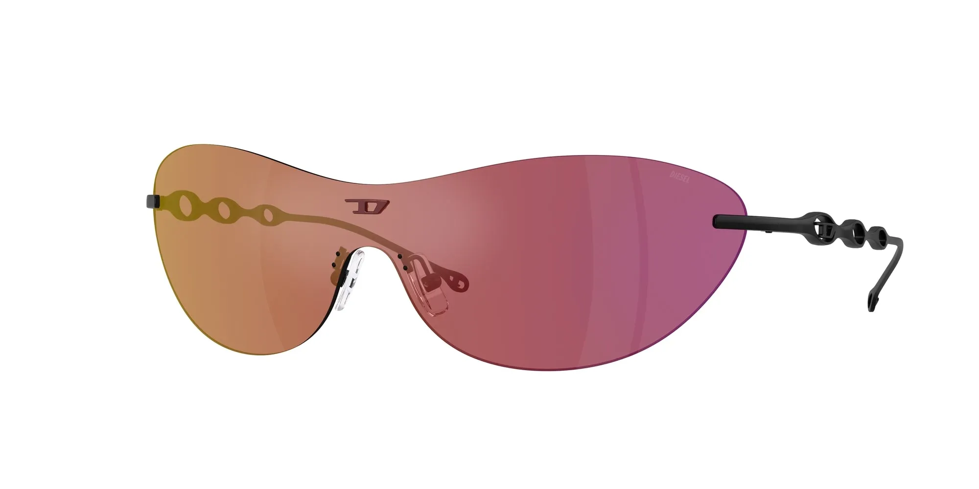 DIESEL DL1006 109/D0 Occhiali da sole Metallo Nero Viola Rotonda Specchiate - immagine 1