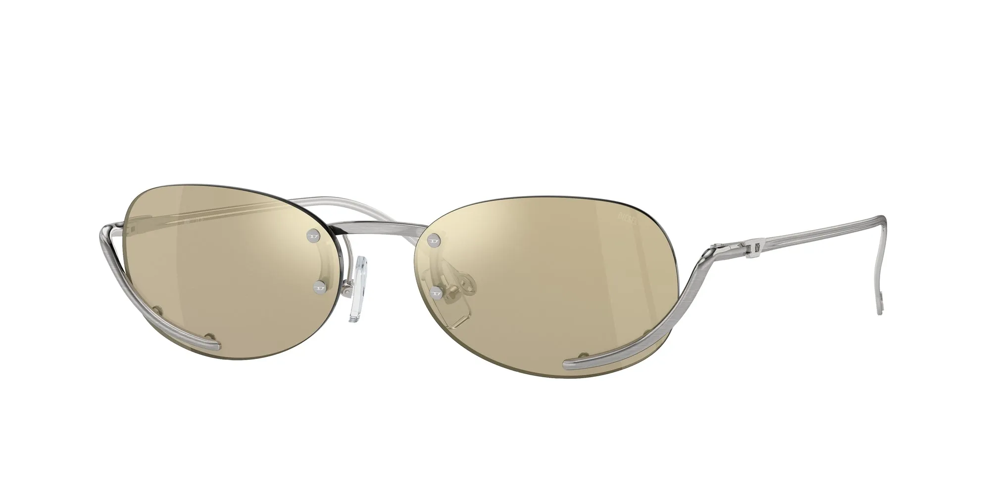DIESEL DL1004 111/V9 Occhiali da sole Metallo Argento Giallo Rotonda Normale - immagine 1