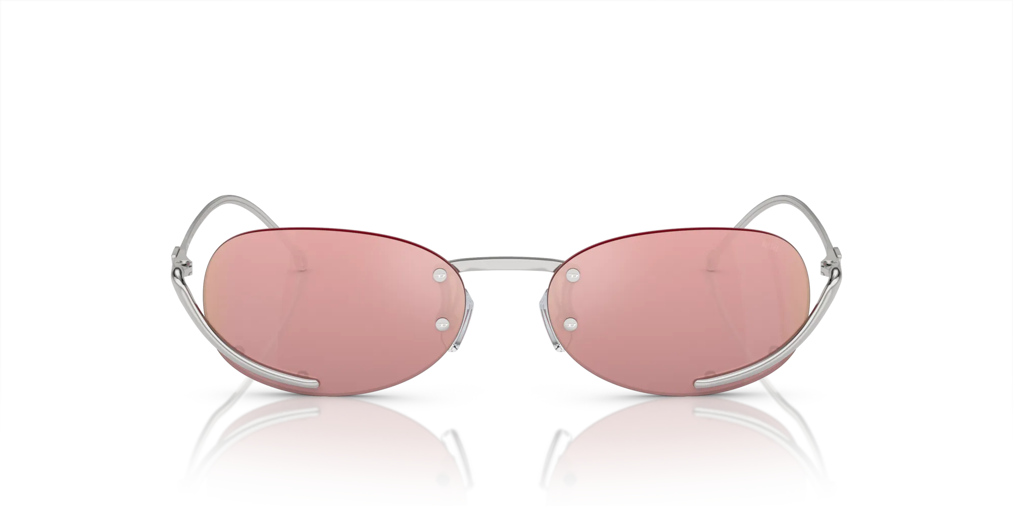 DIESEL DL1004 103/E4 Occhiali da sole Metallo Argento Rosa Rotonda Specchiate - immagine 3