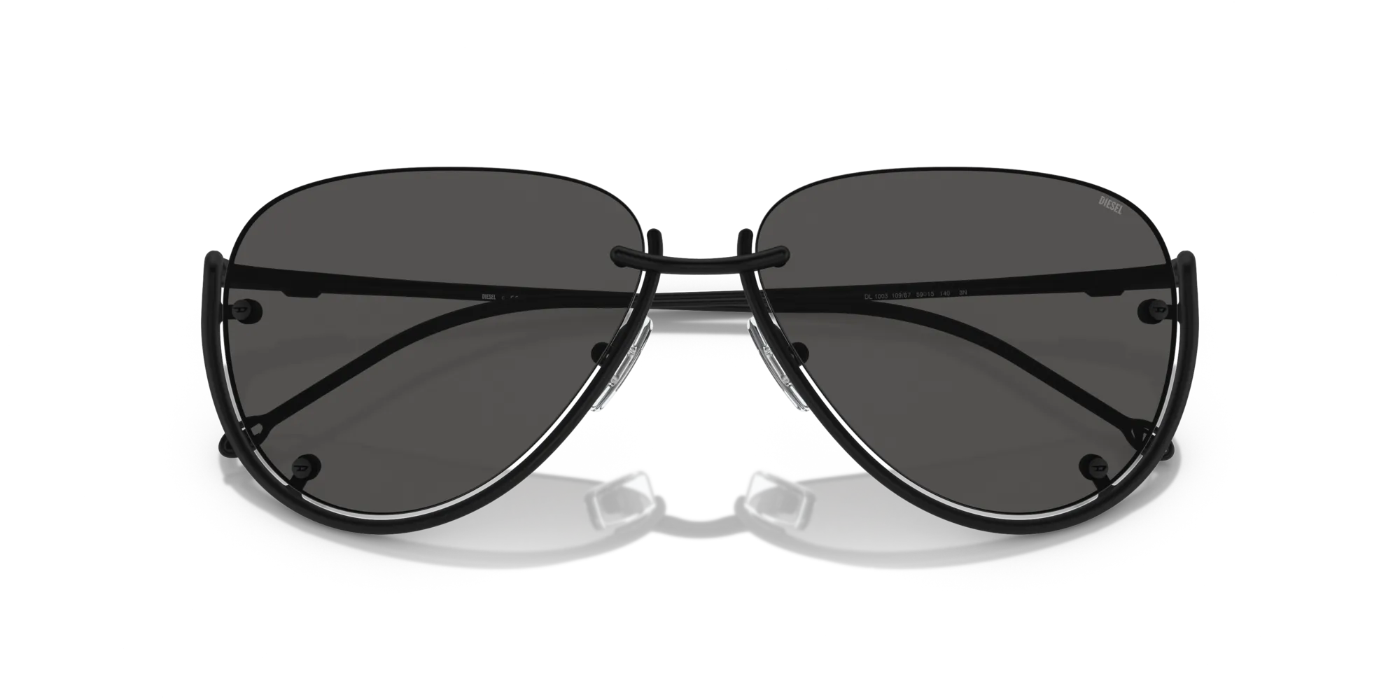 DIESEL DL1003 109/87 Occhiali da sole Metallo Nero Grigio Pilot Normale - immagine 2