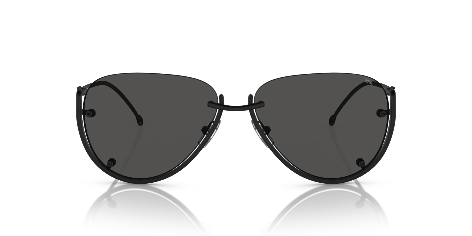 DIESEL DL1003 109/87 Occhiali da sole Metallo Nero Grigio Pilot Normale - immagine 3