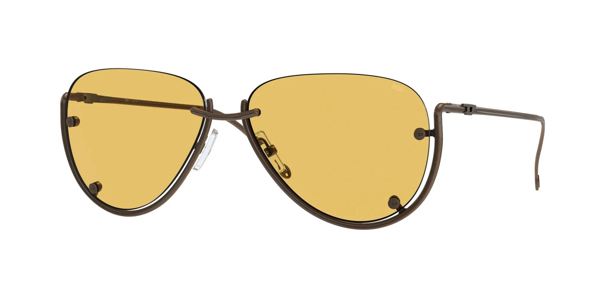 DIESEL DL1003 105/85 Occhiali da sole Metallo Bronzo Verde Pilot Normale - immagine 1