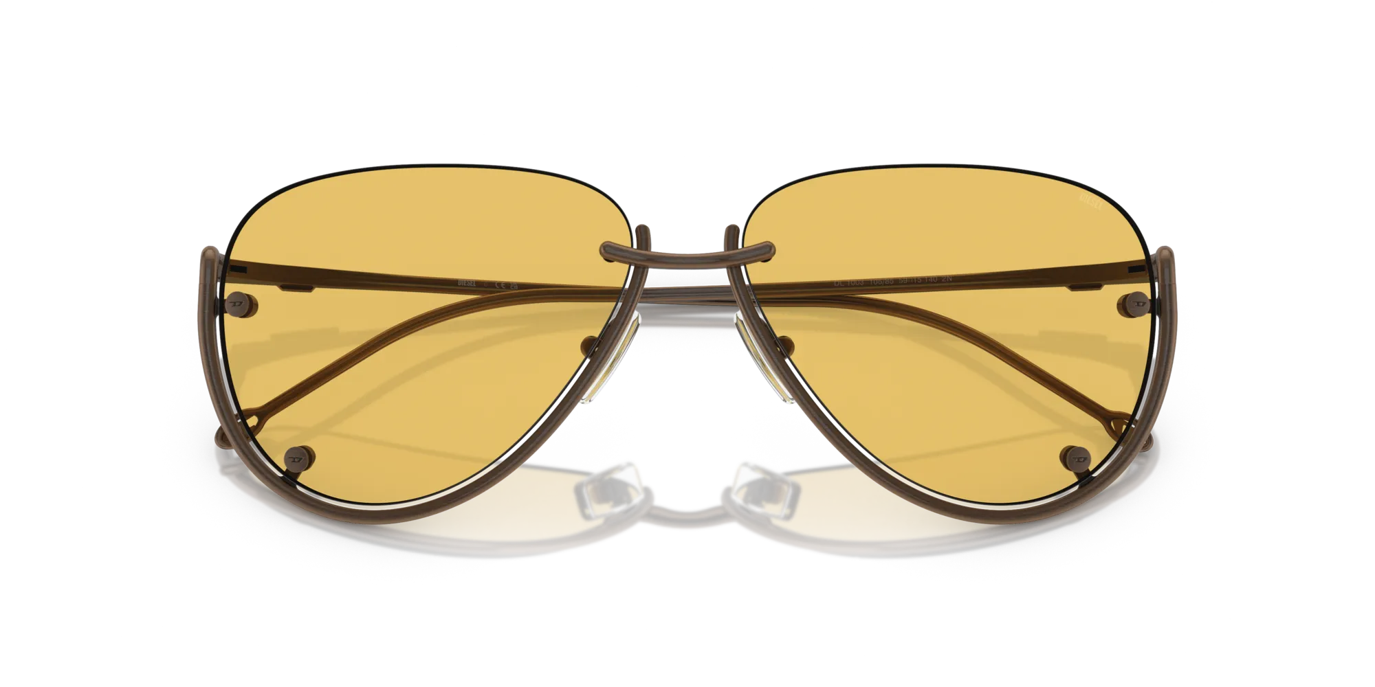 DIESEL DL1003 105/85 Occhiali da sole Metallo Bronzo Verde Pilot Normale - immagine 2