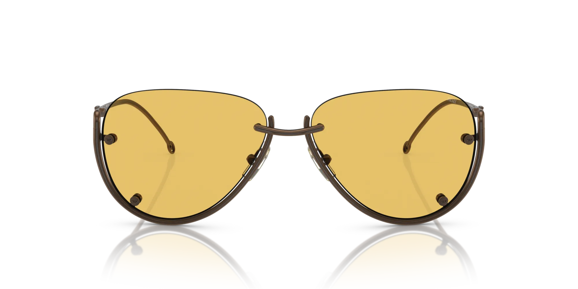 DIESEL DL1003 105/85 Occhiali da sole Metallo Bronzo Verde Pilot Normale - immagine 3
