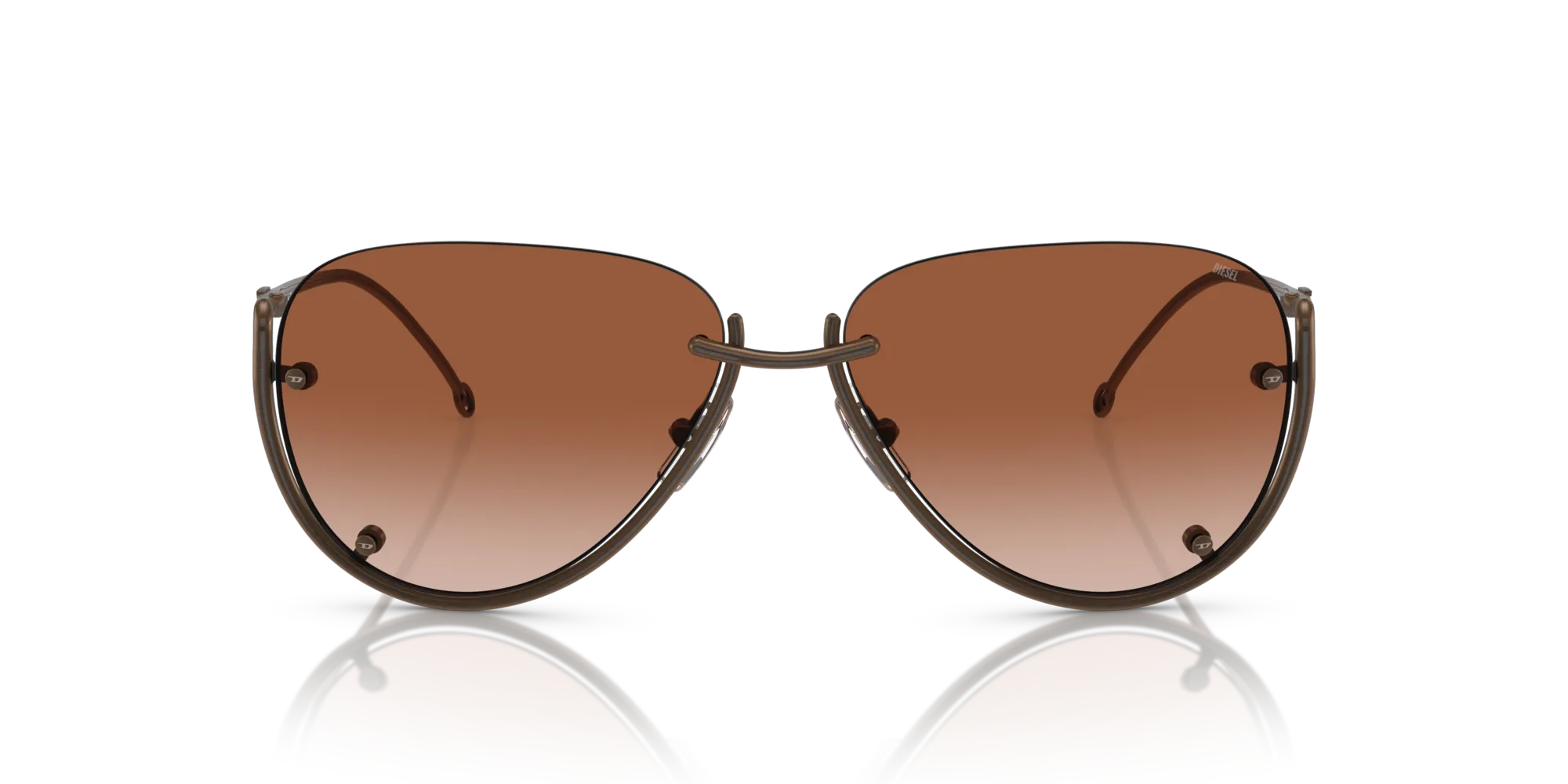 DIESEL DL1003 105/13 Occhiali da sole Metallo Bronzo Marrone Pilot Normale Sfumato - immagine 3