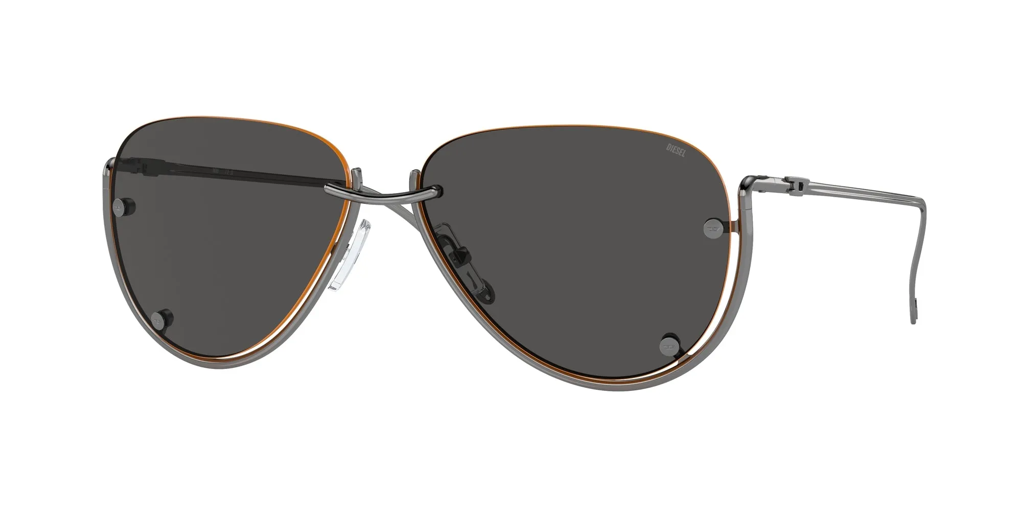 DIESEL DL1003 104/87 Occhiali da sole Metallo Grigio Grigio Pilot Normale - immagine 1