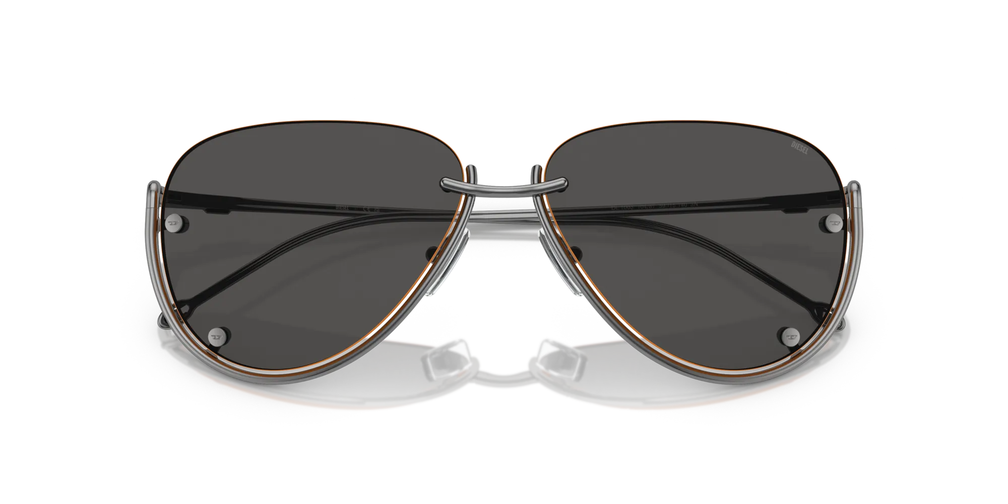 DIESEL DL1003 104/87 Occhiali da sole Metallo Grigio Grigio Pilot Normale - immagine 2