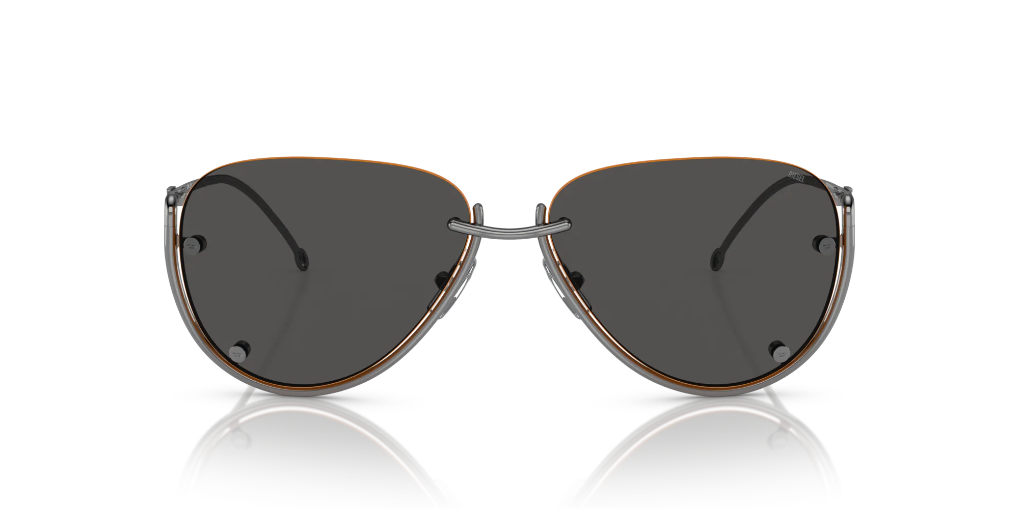 DIESEL DL1003 104/87 Occhiali da sole Metallo Grigio Grigio Pilot Normale - immagine 3