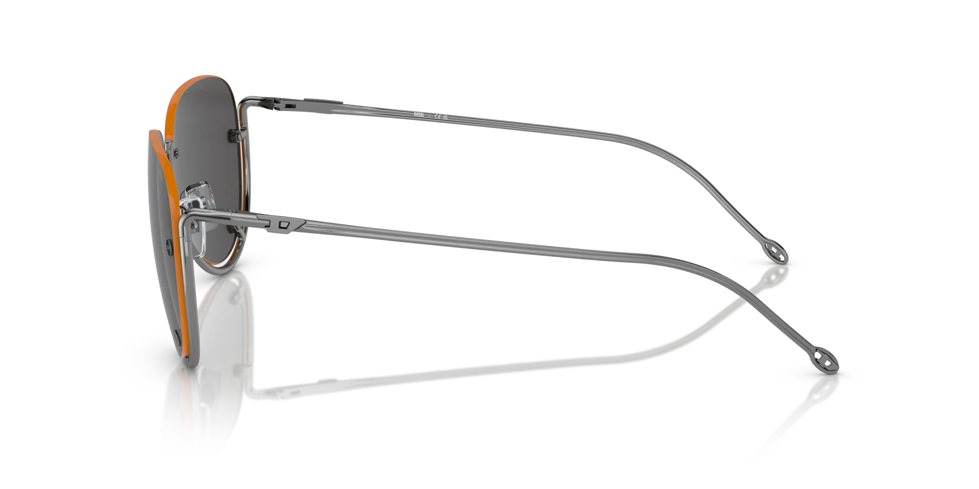 DIESEL DL1003 104/87 Occhiali da sole Metallo Grigio Grigio Pilot Normale - immagine 4