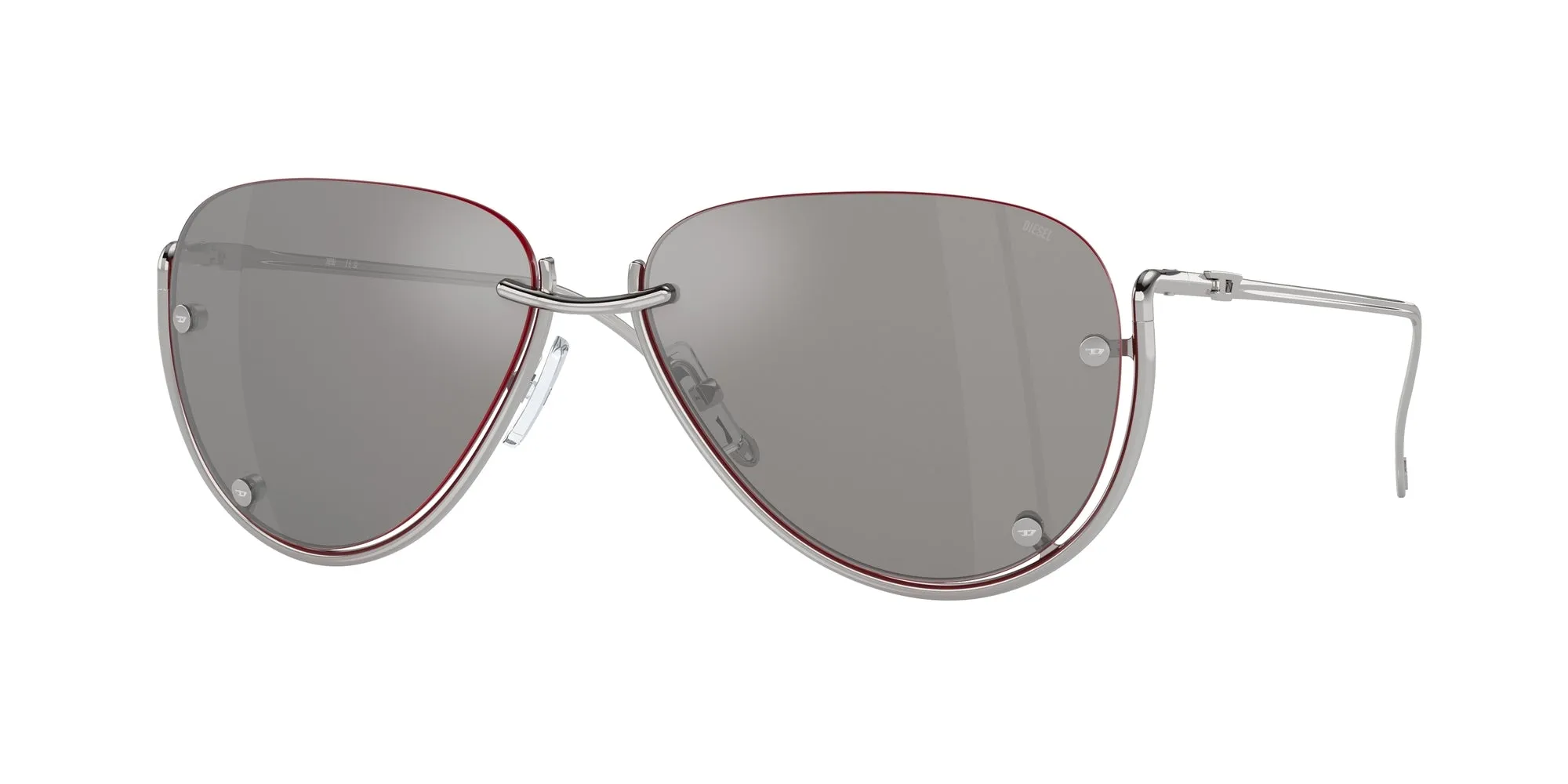 DIESEL DL1003 103/6G Occhiali da sole Metallo Argento Grigio Pilot Normale - immagine 1