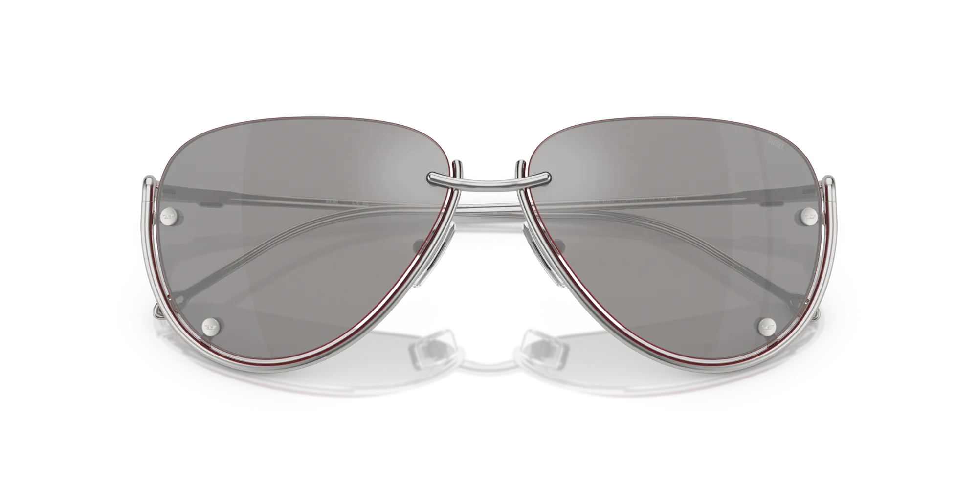 DIESEL DL1003 103/6G Occhiali da sole Metallo Argento Grigio Pilot Normale - immagine 2