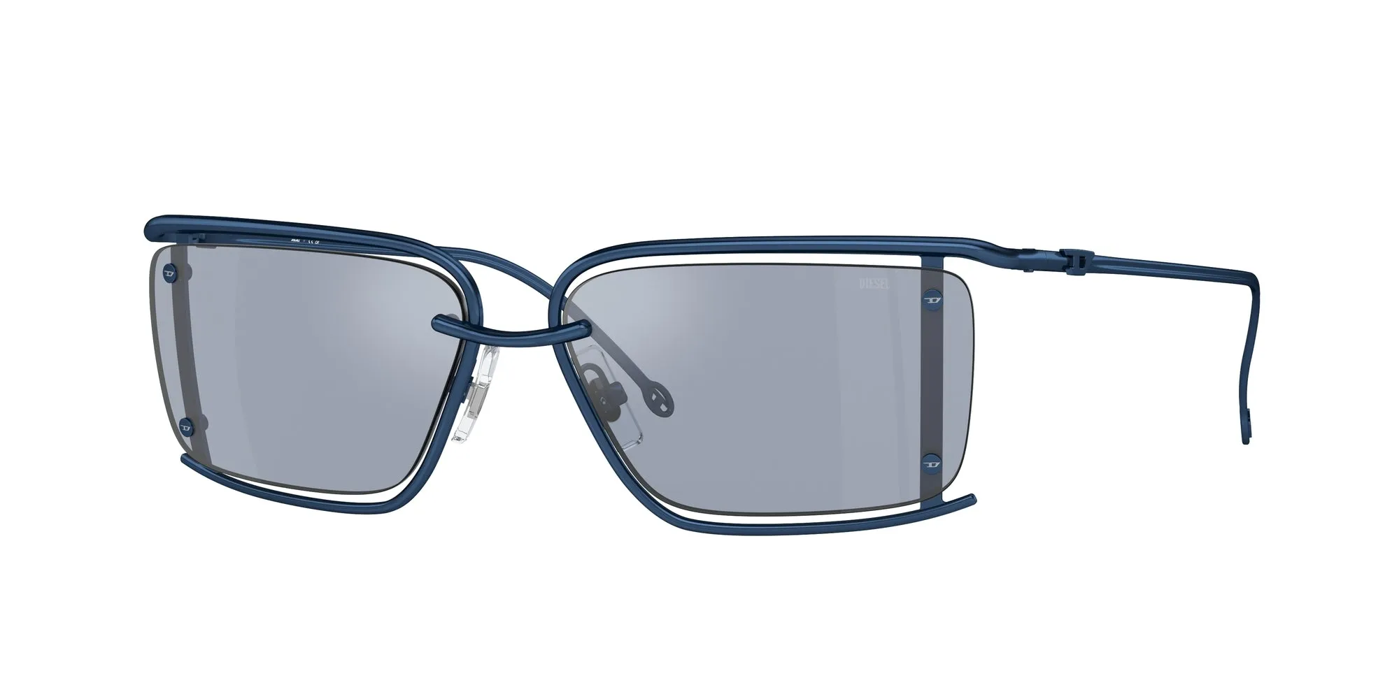 DIESEL DL1002 110/55 Occhiali da sole Metallo Blu Azzurro Squadrata Specchiate - immagine 1