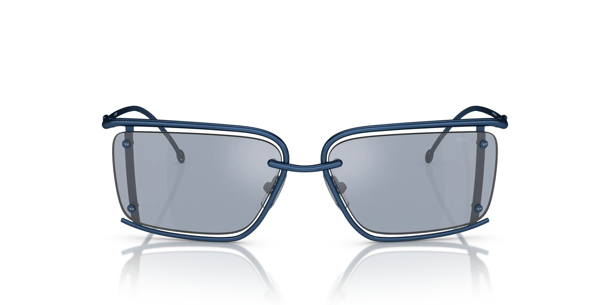 DIESEL DL1002 110/55 Occhiali da sole Metallo Blu Azzurro Squadrata Specchiate - immagine 3