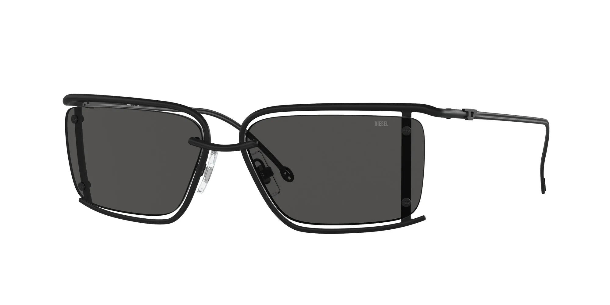 DIESEL DL1002 109/87 Occhiali da sole Metallo Nero Grigio Squadrata Normale - immagine 1