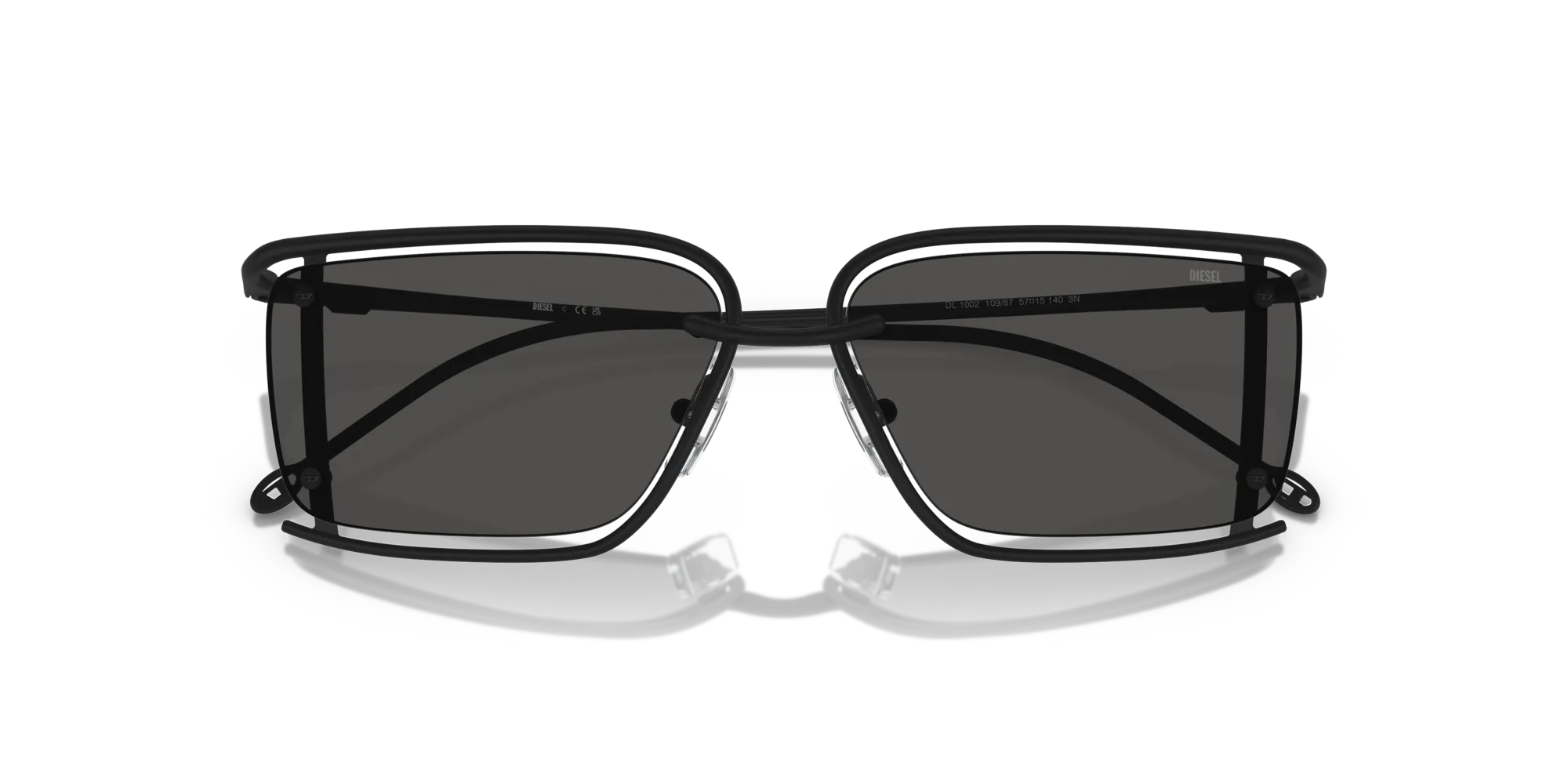 DIESEL DL1002 109/87 Occhiali da sole Metallo Nero Grigio Squadrata Normale - immagine 2
