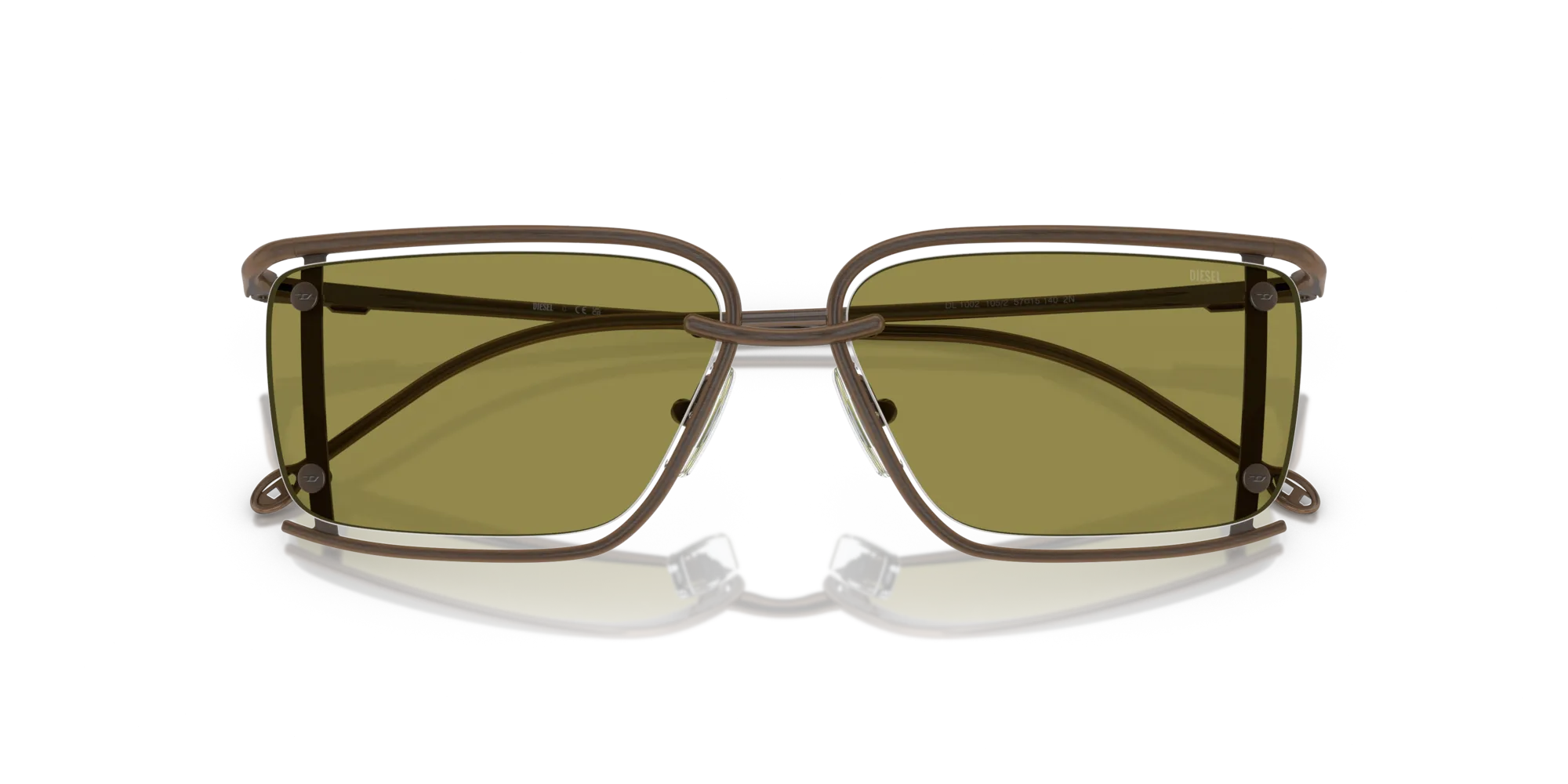 DIESEL DL1002 105/2 Occhiali da sole Metallo Bronzo Verde Squadrata Normale - immagine 2
