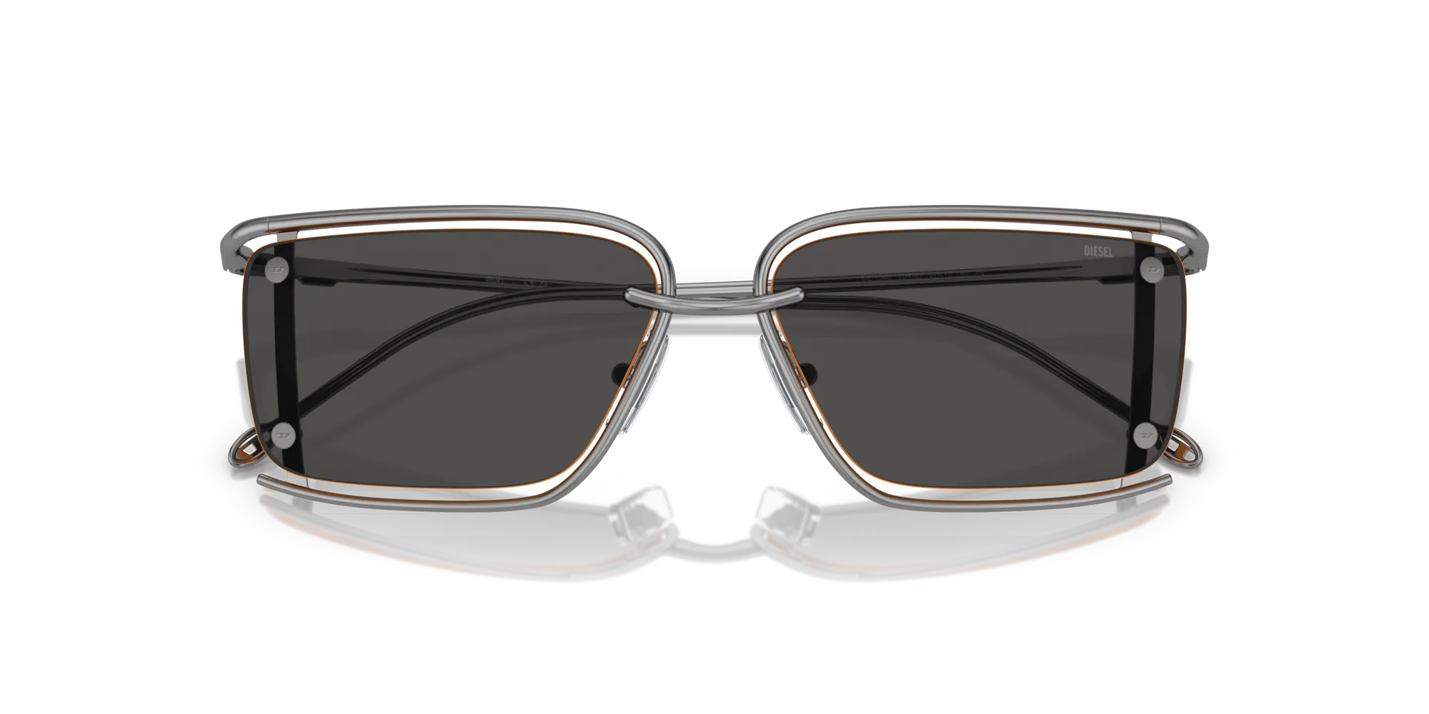 DIESEL DL1002 104/87 Occhiali da sole Metallo Grigio Grigio Squadrata Normale - immagine 2