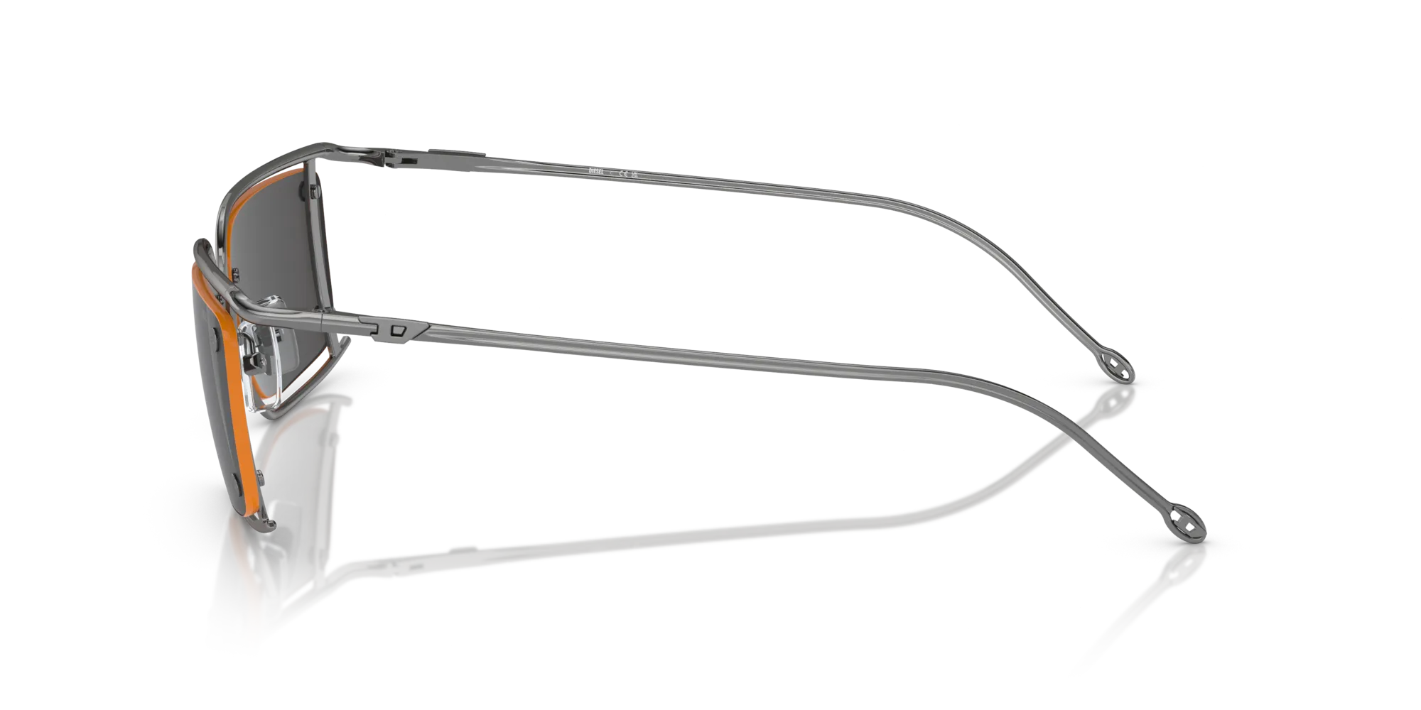 DIESEL DL1002 104/87 Occhiali da sole Metallo Grigio Grigio Squadrata Normale - immagine 4