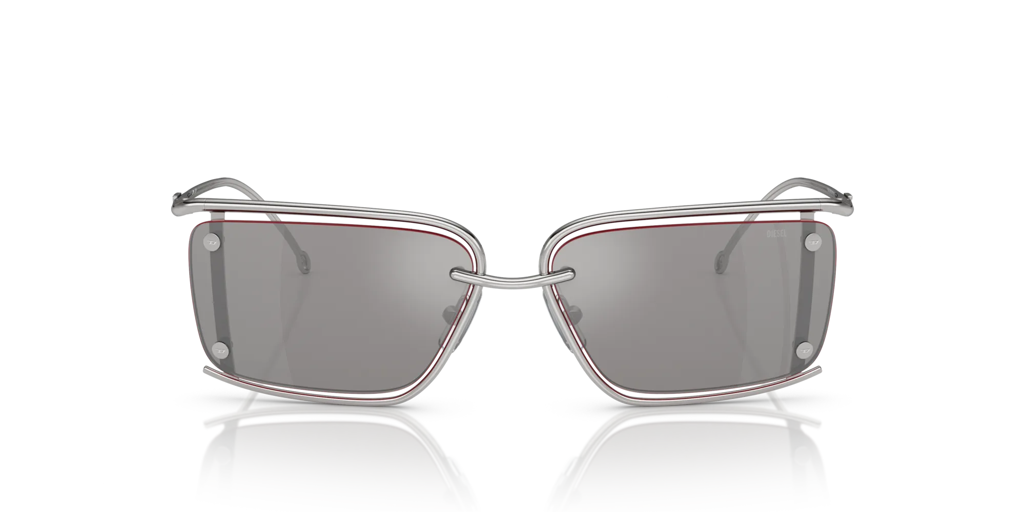 DIESEL DL1002 103/6G Occhiali da sole Metallo Argento Grigio Squadrata Normale - immagine 3