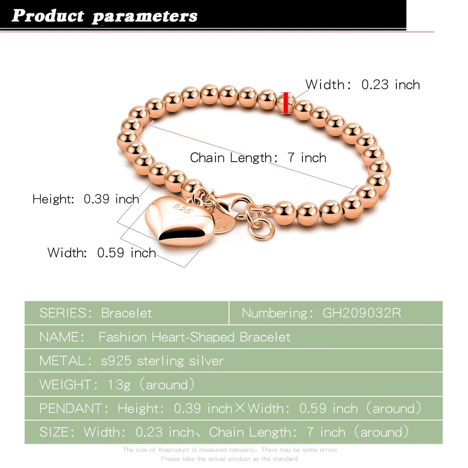 Dankadi Bracciale di Perle per Donna in Argento 925 Larghezza 4MM 6MM Senza e Con Ciondolo a Cuore, Lunghezza 13-21CM Doré Oro Rosa Regalo Festa della Mamma Uomo, 19CM, Argento - immagine 2
