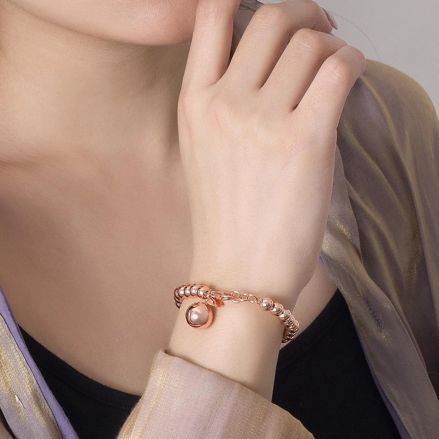 Dankadi Bracciale di Perle per Donna in Argento 925 Larghezza 4MM 6MM Senza e Con Ciondolo a Cuore, Lunghezza 13-21CM Doré Oro Rosa Regalo Festa della Mamma Uomo, 20CM, Argento - immagine 3