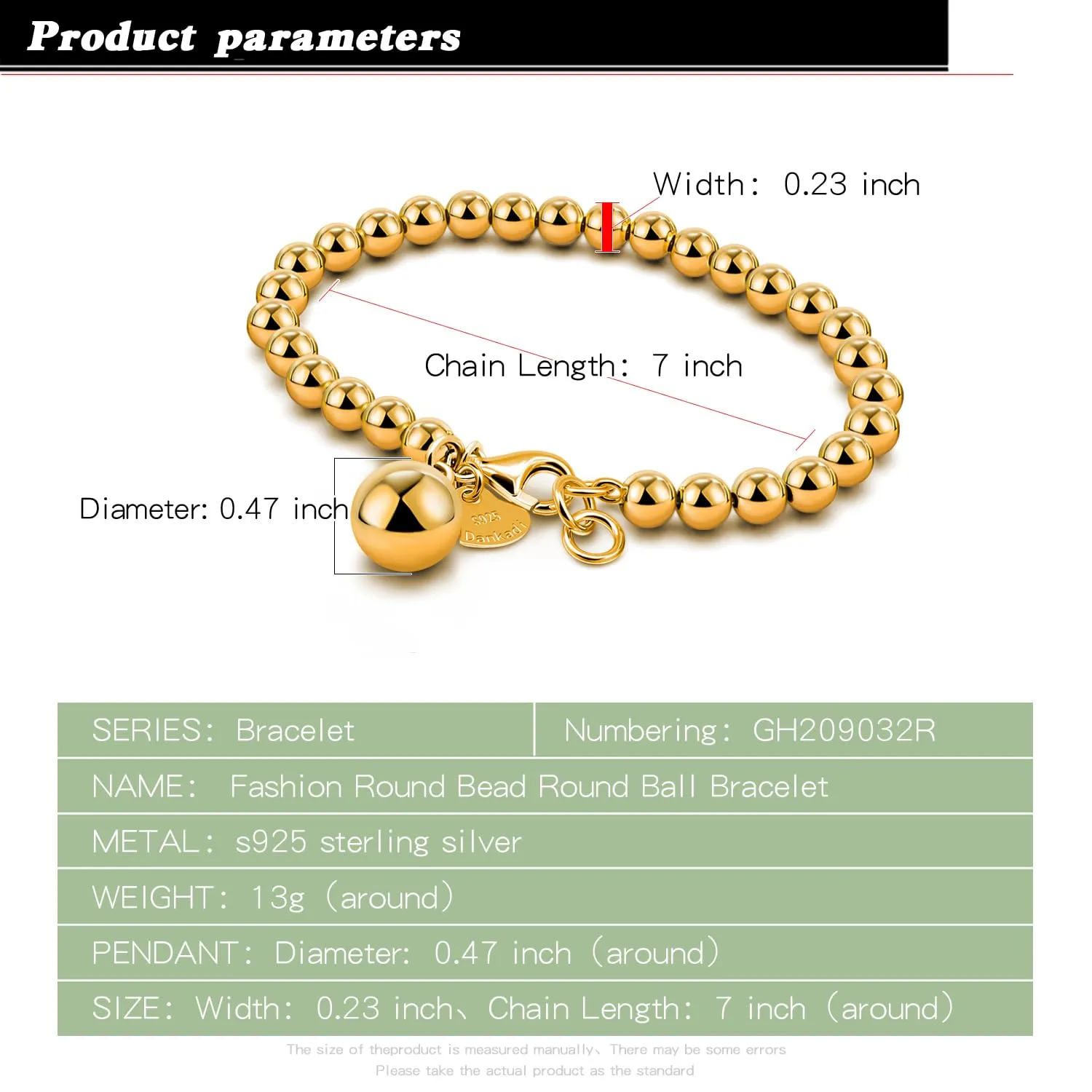 Dankadi Bracciale di Perle per Donna in Argento 925 Larghezza 4MM 6MM Senza e Con Ciondolo a Cuore, Lunghezza 13-21CM Doré Oro Rosa Regalo Festa della Mamma Uomo, 18CM, Argento - immagine 2