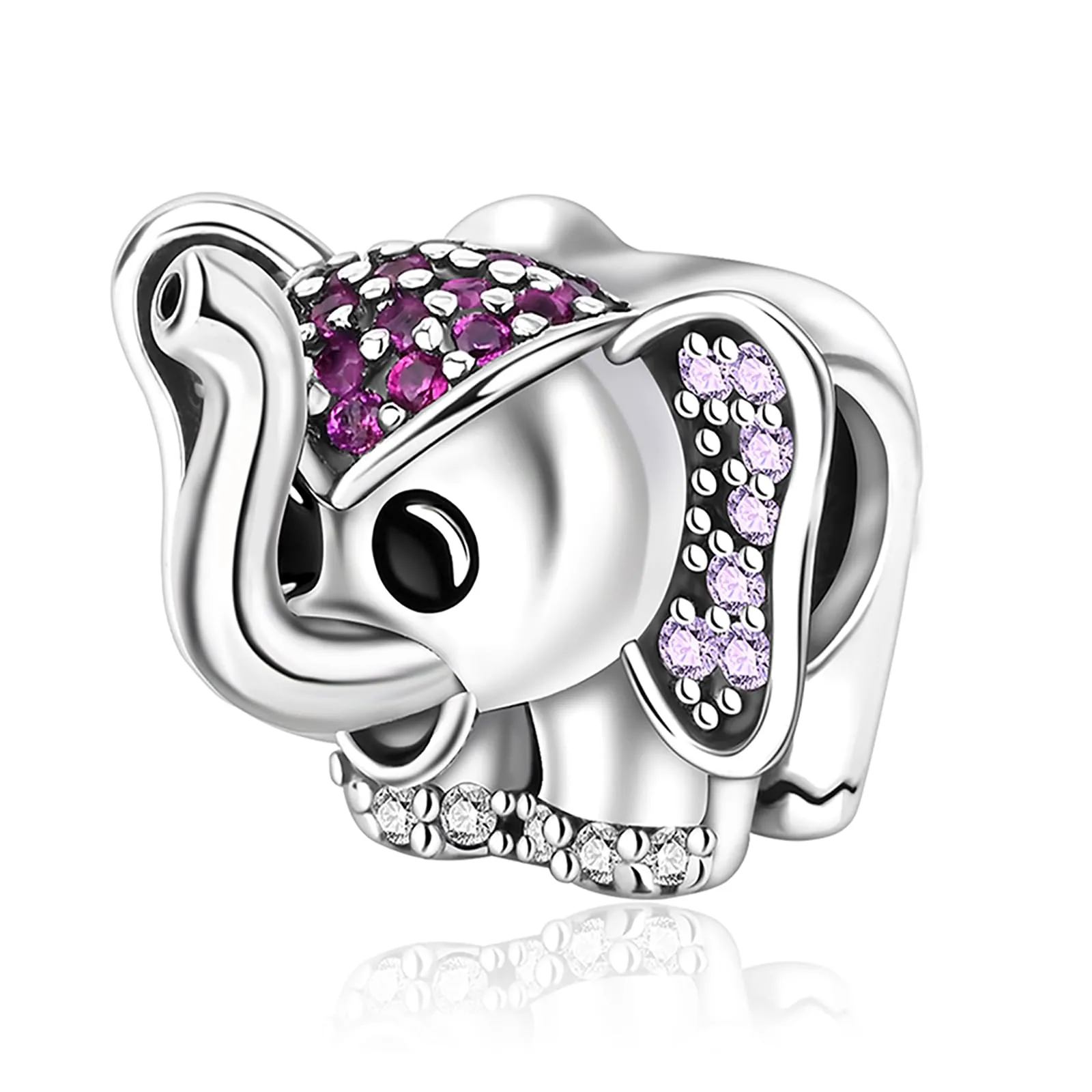 Annmors Ciondolo Argento Sterling 925 Charm Bead Compatibile Bracciale e Collane Europei Animal Elephant Perline zirconi 5A Natale,San Valentino,festa della mamma,ciondoli regalo per donne e ragazze - immagine 1