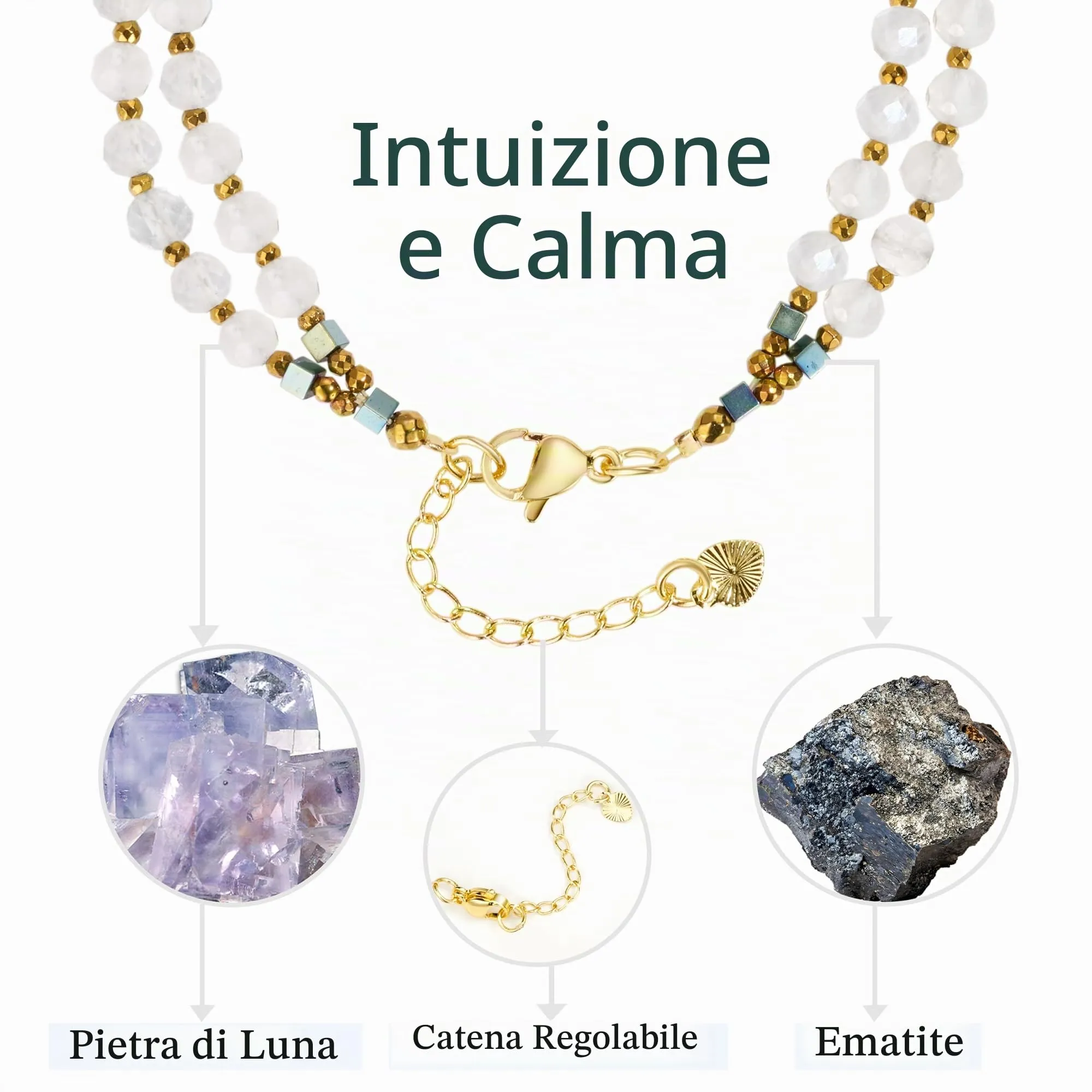 Farfume Bracciale Donna Chakra 4 mm Perline Bracciali, Cristalli Pietre Naturali Gioielli Regalo per le Donne (Pietra di Luna) - immagine 2