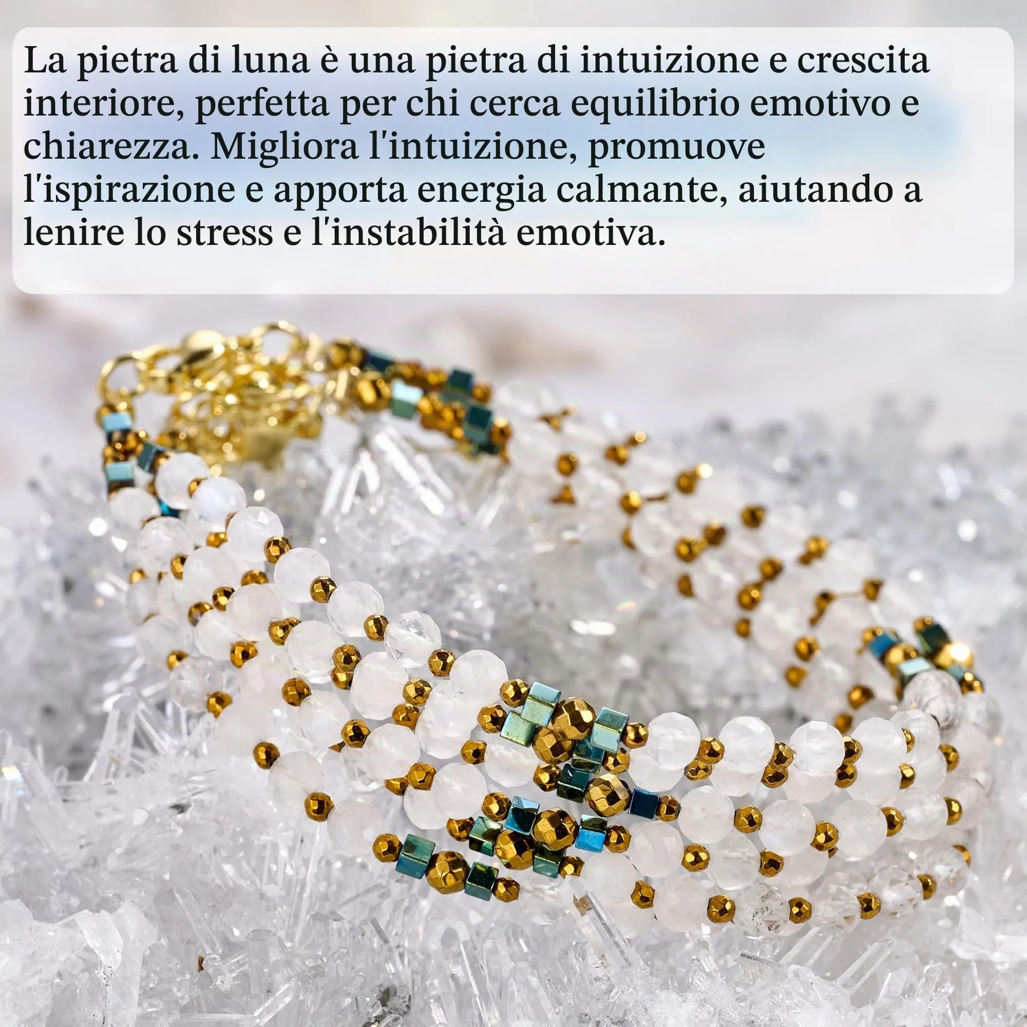 Farfume Bracciale Donna Chakra 4 mm Perline Bracciali, Cristalli Pietre Naturali Gioielli Regalo per le Donne (Pietra di Luna) - immagine 5