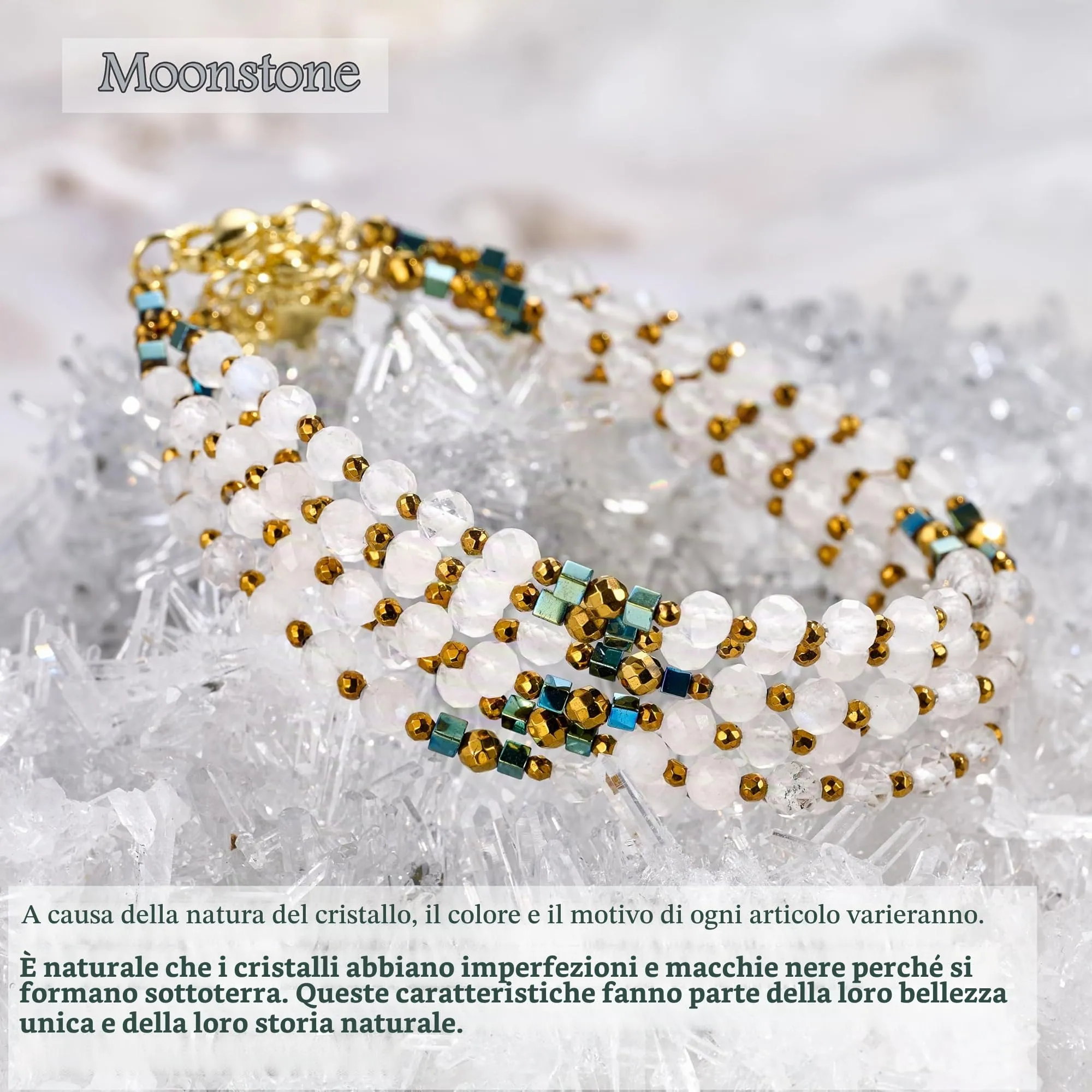 Farfume Bracciale Donna Chakra 4 mm Perline Bracciali, Cristalli Pietre Naturali Gioielli Regalo per le Donne (Pietra di Luna) - immagine 7