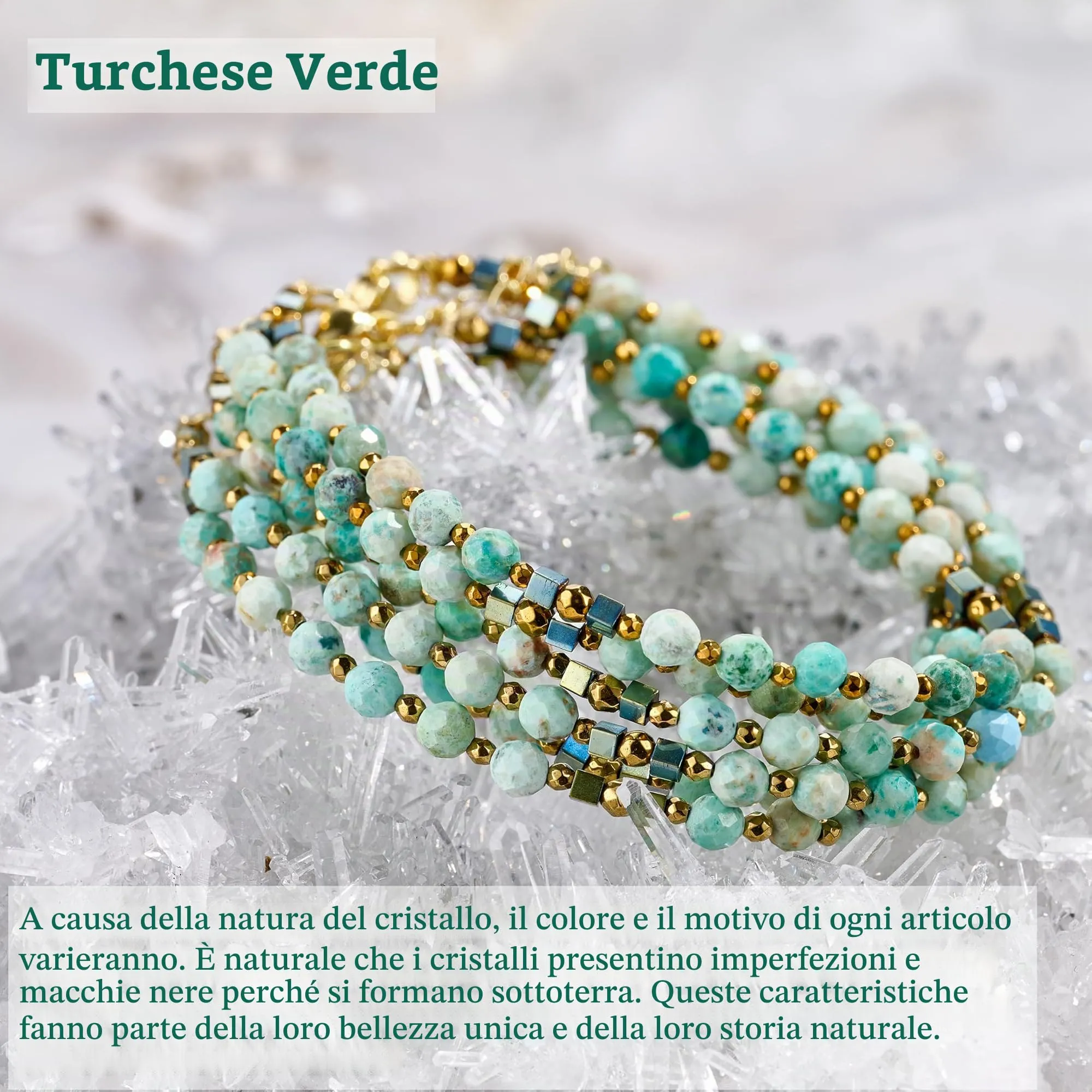 Farfume Bracciale Donna Chakra 4 mm Perline Bracciali, Cristalli Pietre Naturali Gioielli Regalo per le Donne (Verde Turchese) - immagine 6