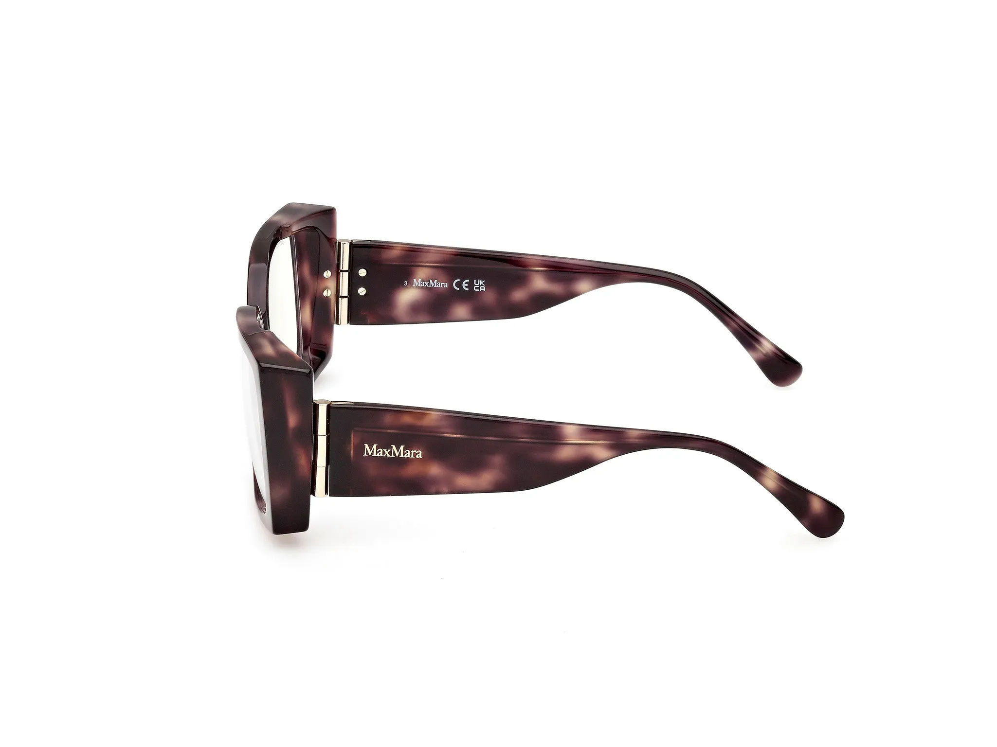 Max Mara MM5173-B 52 Montature da vista Acetato Havana Squadrata Normale - immagine 3