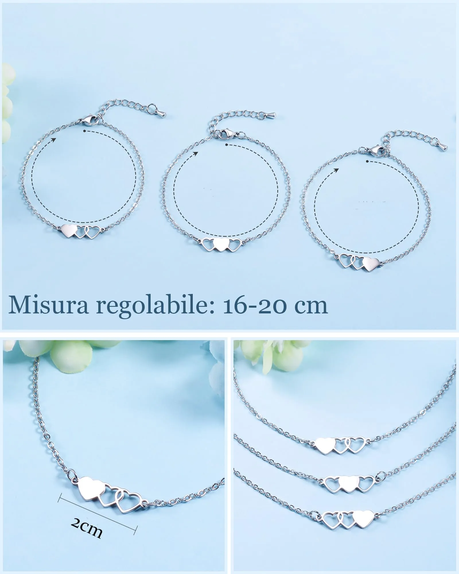 MANVEN Regalo Mamma Figlia Bracciale Madre Figlia Compleanno Ragazza Donna - immagine 6
