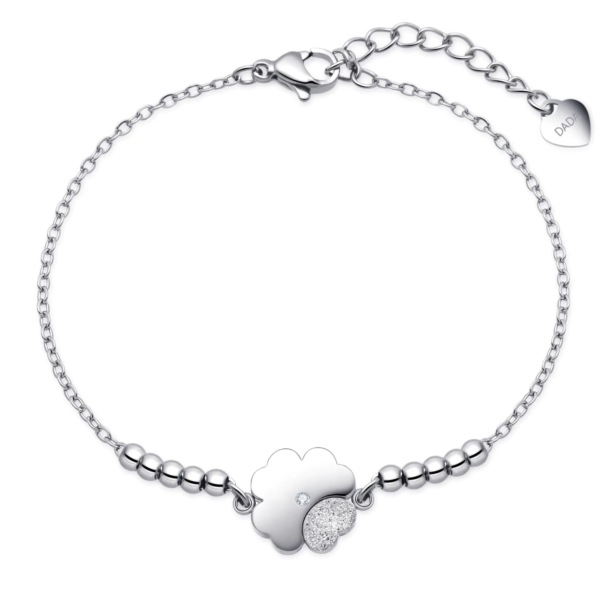 Dada Gioielli - Bracciale Donna Quadrifoglio Coccinella Elefantino Portafortuna Acciaio (Quadrifoglio) - immagine 1