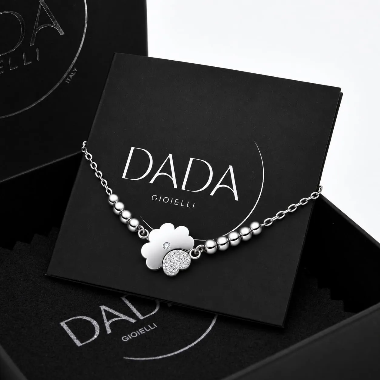 Dada Gioielli - Bracciale Donna Quadrifoglio Coccinella Elefantino Portafortuna Acciaio (Quadrifoglio) - immagine 5
