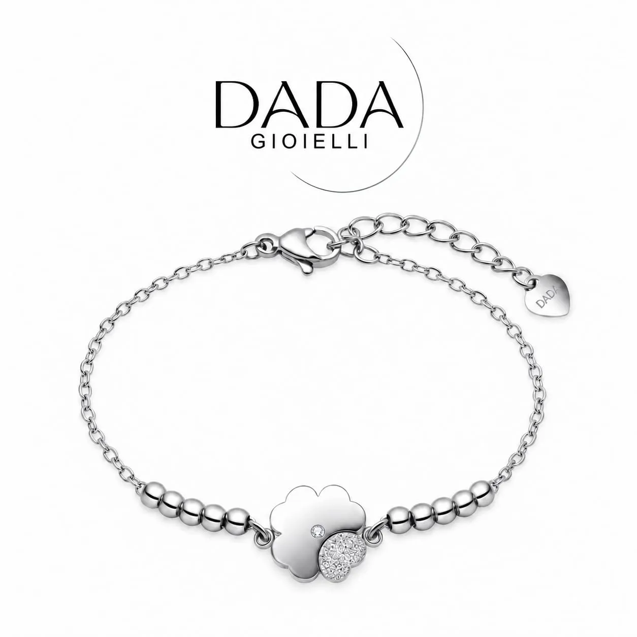 Dada Gioielli - Bracciale Donna Quadrifoglio Coccinella Elefantino Portafortuna Acciaio (Quadrifoglio) - immagine 6