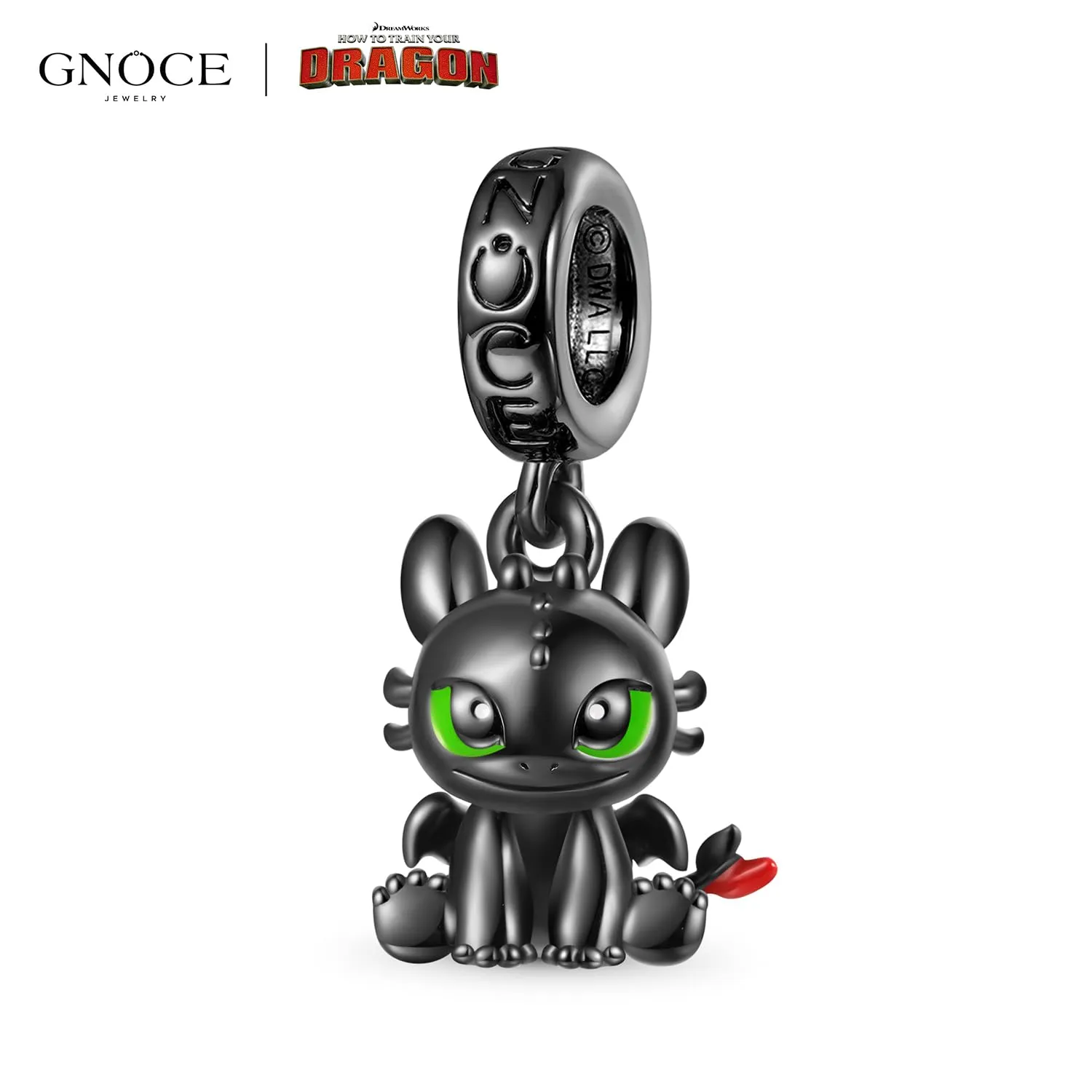 GNOCE Come Addestrare Il Tuo Drago Ciondolo Dangle Sdentato&Light Fury Dragon 925 Sterling Silver Pendant Fit Bracciale/Collana Gioielli Regalo Per Le Donne Moglie (Toothless) - immagine 3