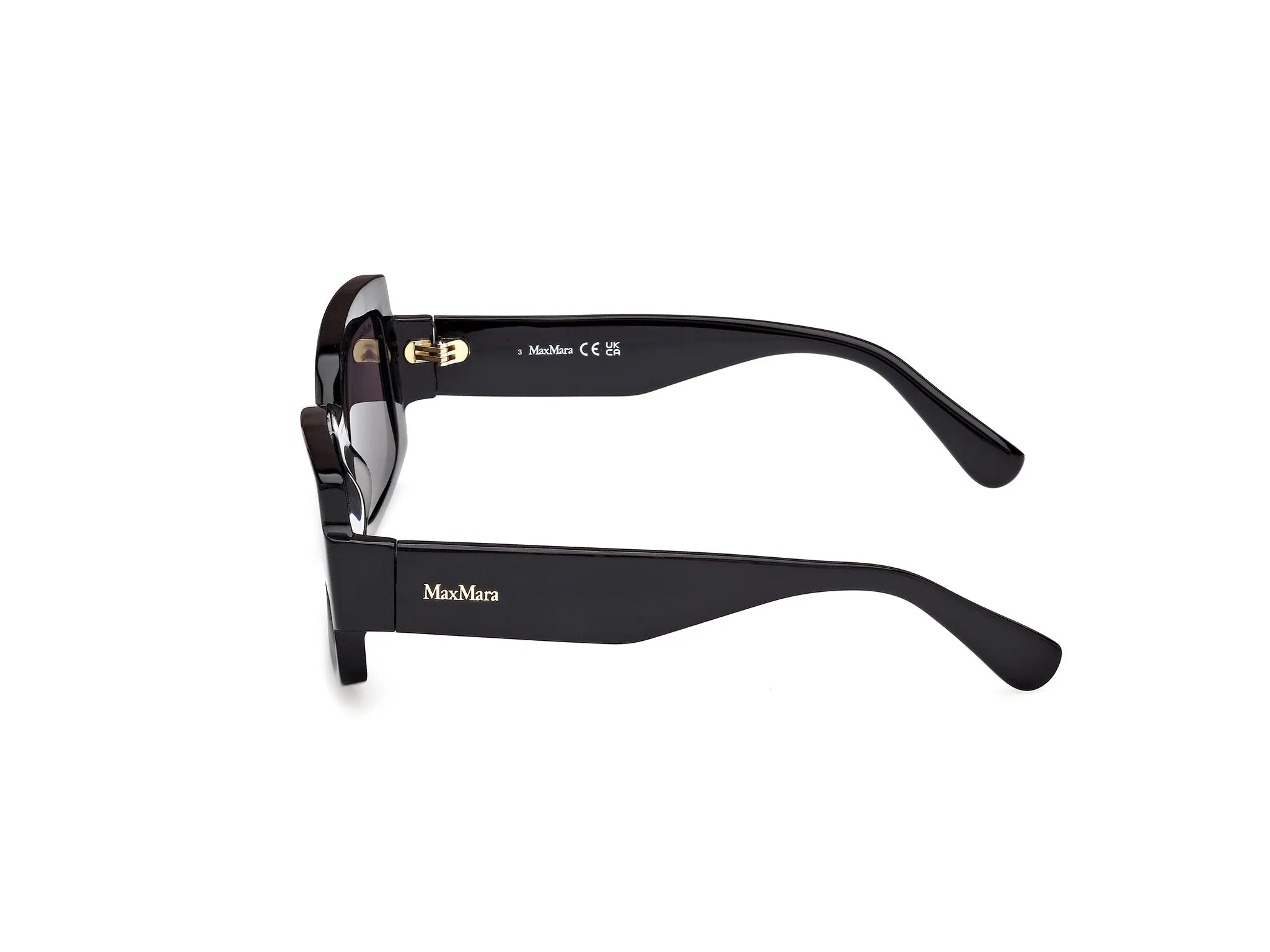 Max Mara MM0140 LEE-3 01A Occhiali da sole Acetato Nero Fumo Squadrata Normale - immagine 3