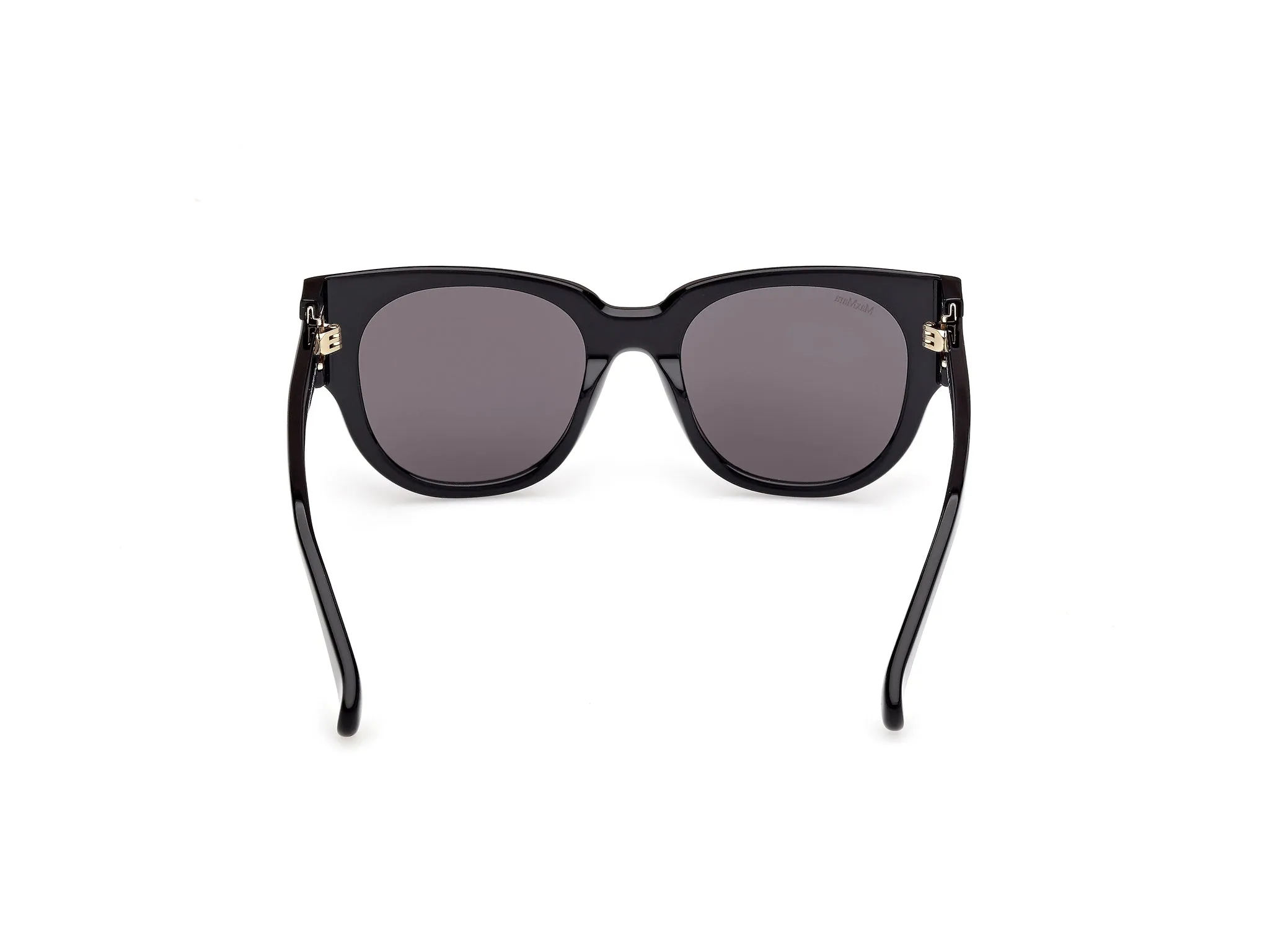 Max Mara MM0138 CLIP 01A Occhiali da sole Acetato Nero Fumo Rotonda Normale - immagine 4