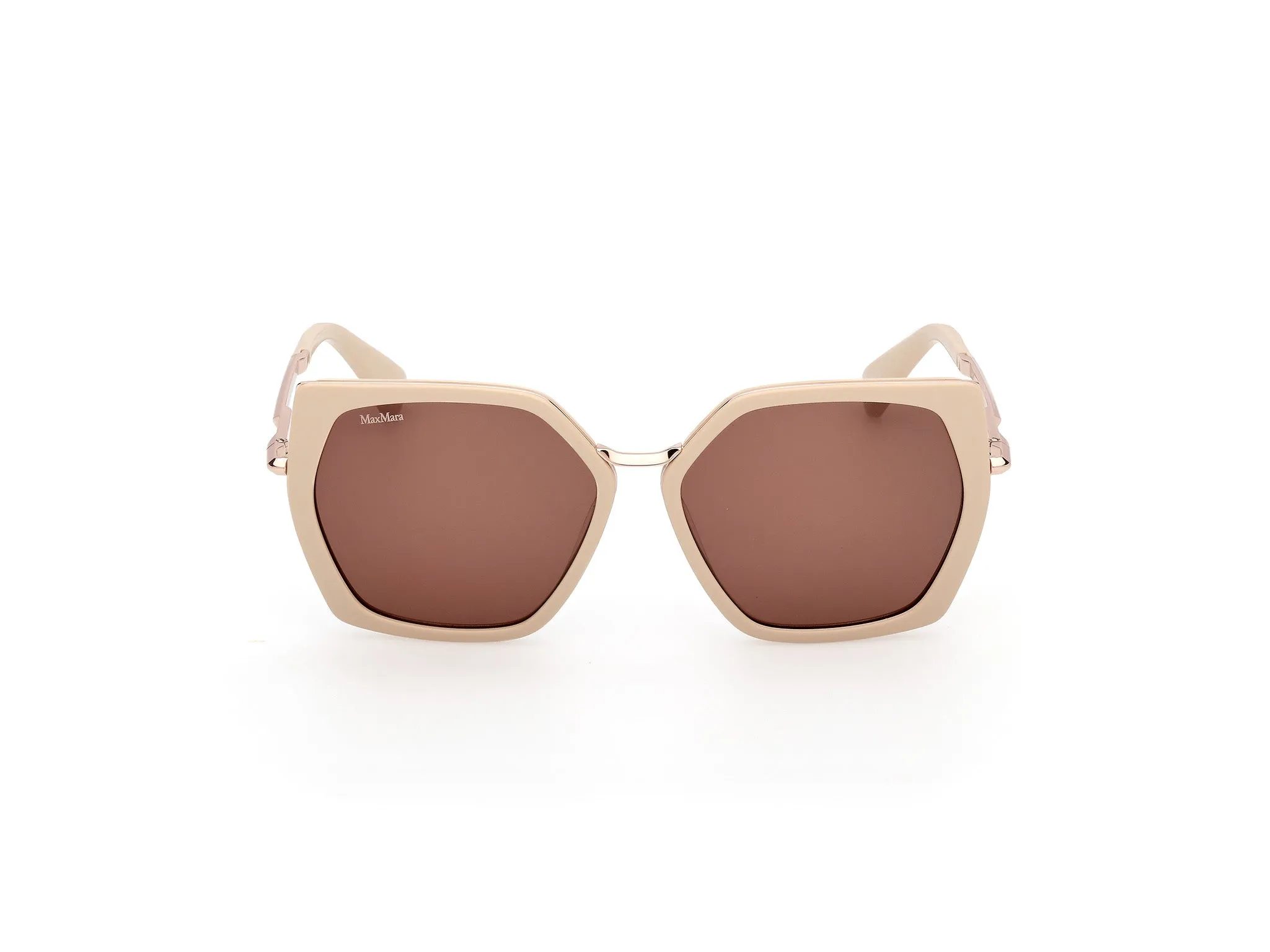 Max Mara MM0136 MILLER-5 25E Occhiali da sole Acetato Avorio Marrone Geometrica Normale - immagine 2