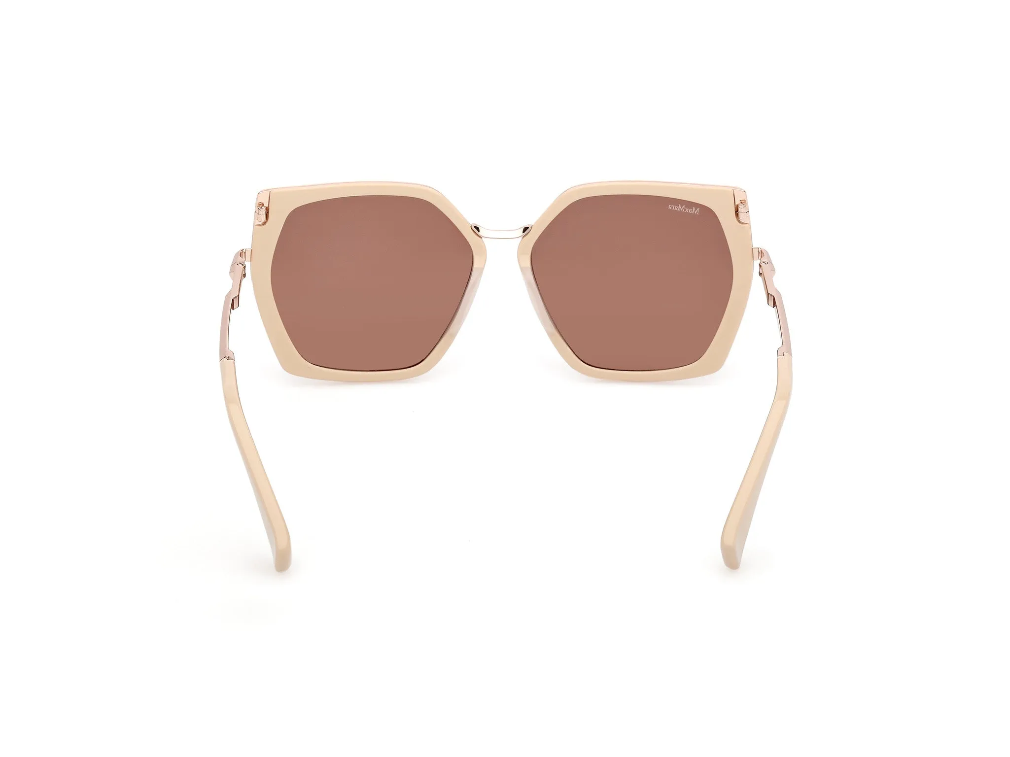 Max Mara MM0136 MILLER-5 25E Occhiali da sole Acetato Avorio Marrone Geometrica Normale - immagine 4