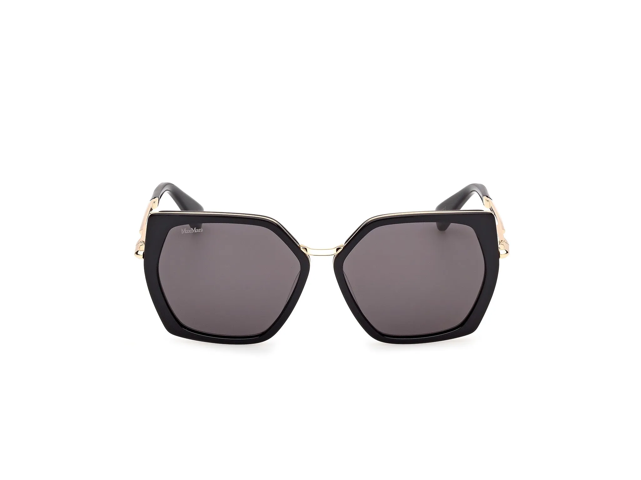 Max Mara MM0136 MILLER-5 01A Occhiali da sole Acetato Nero Fumo Geometrica Normale - immagine 2