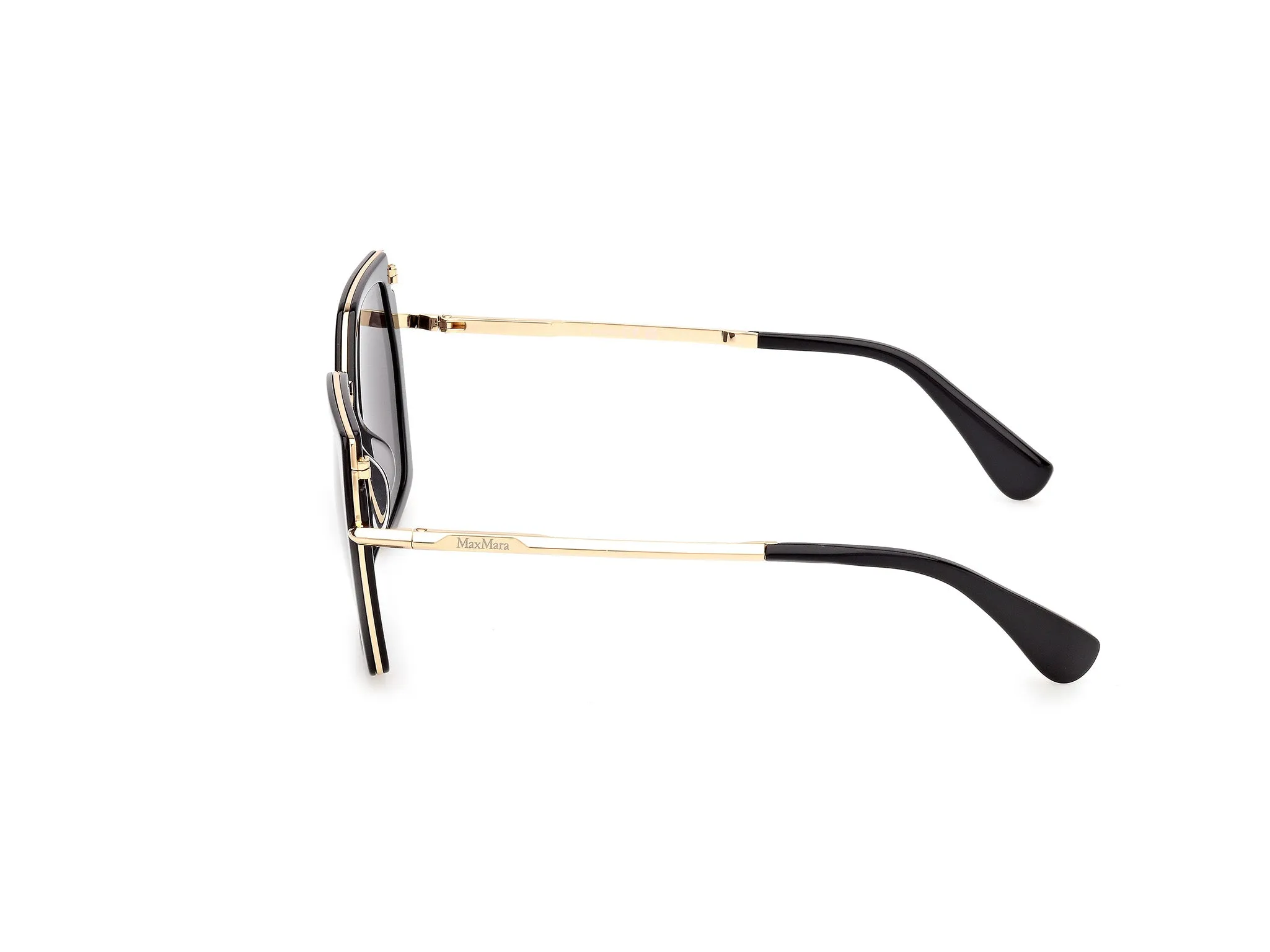 Max Mara MM0136 MILLER-5 01A Occhiali da sole Acetato Nero Fumo Geometrica Normale - immagine 3
