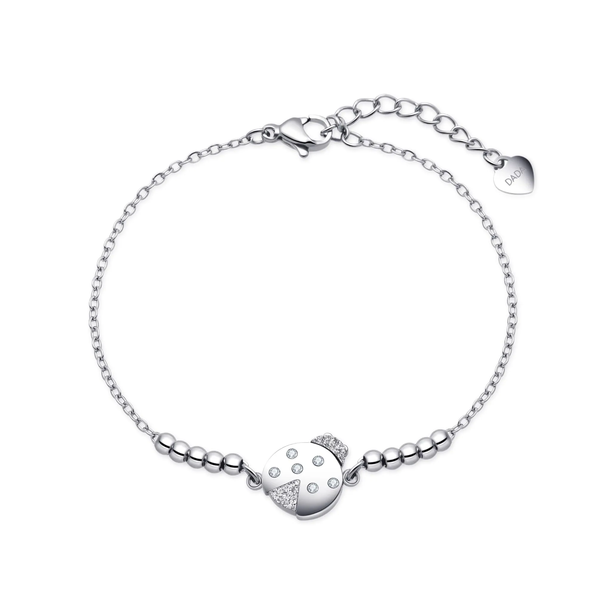 Dada Gioielli - Bracciale Donna Quadrifoglio Coccinella Elefantino Portafortuna Acciaio (Coccinella) - immagine 1