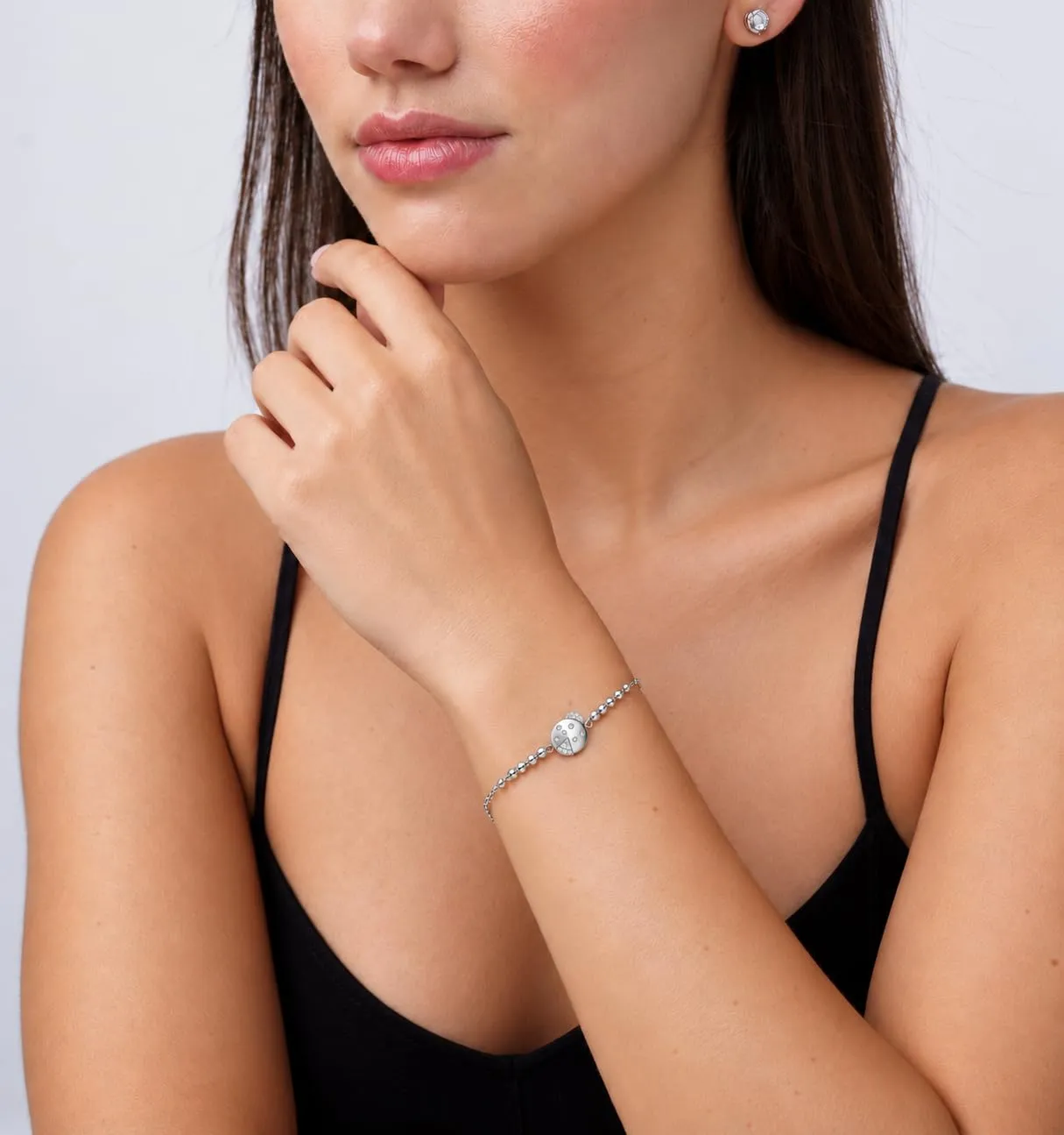 Dada Gioielli - Bracciale Donna Quadrifoglio Coccinella Elefantino Portafortuna Acciaio (Coccinella) - immagine 2