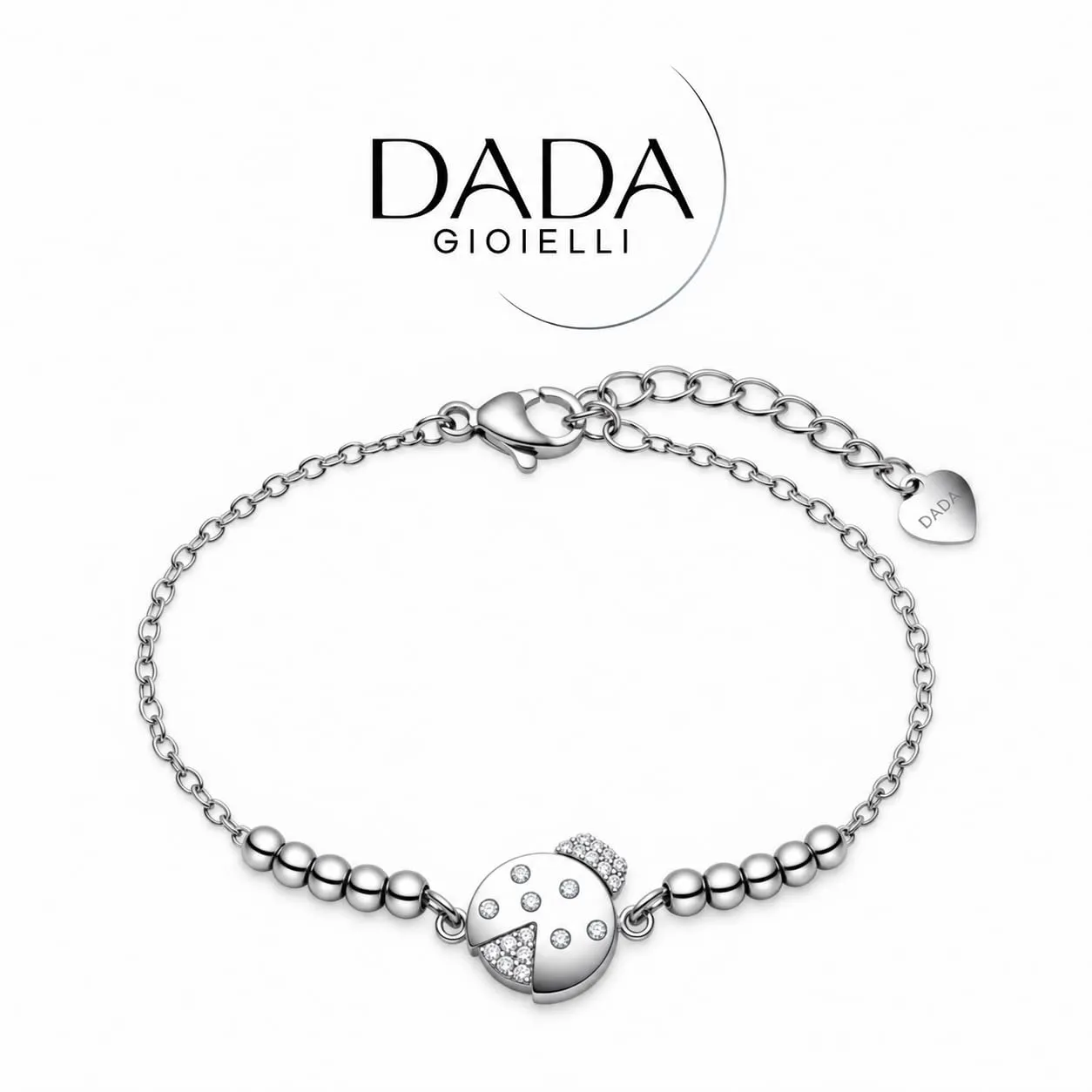 Dada Gioielli - Bracciale Donna Quadrifoglio Coccinella Elefantino Portafortuna Acciaio (Coccinella) - immagine 6