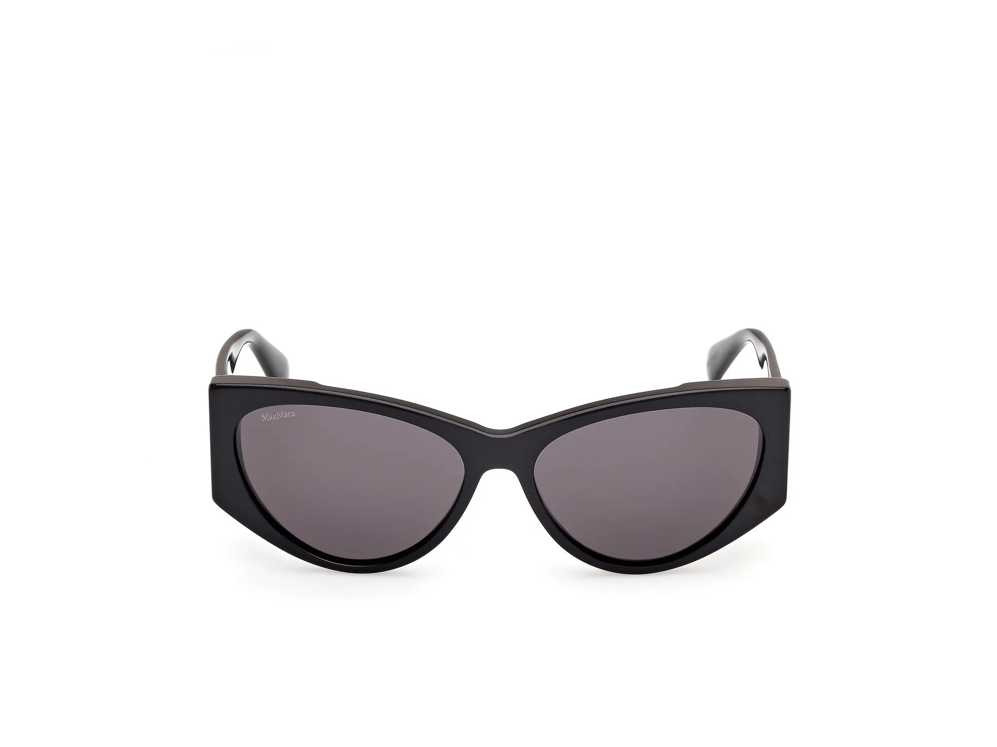 Max Mara MM0132 HINGE-1 01A Occhiali da sole Acetato Nero Fumo Cat Eye Normale - immagine 2